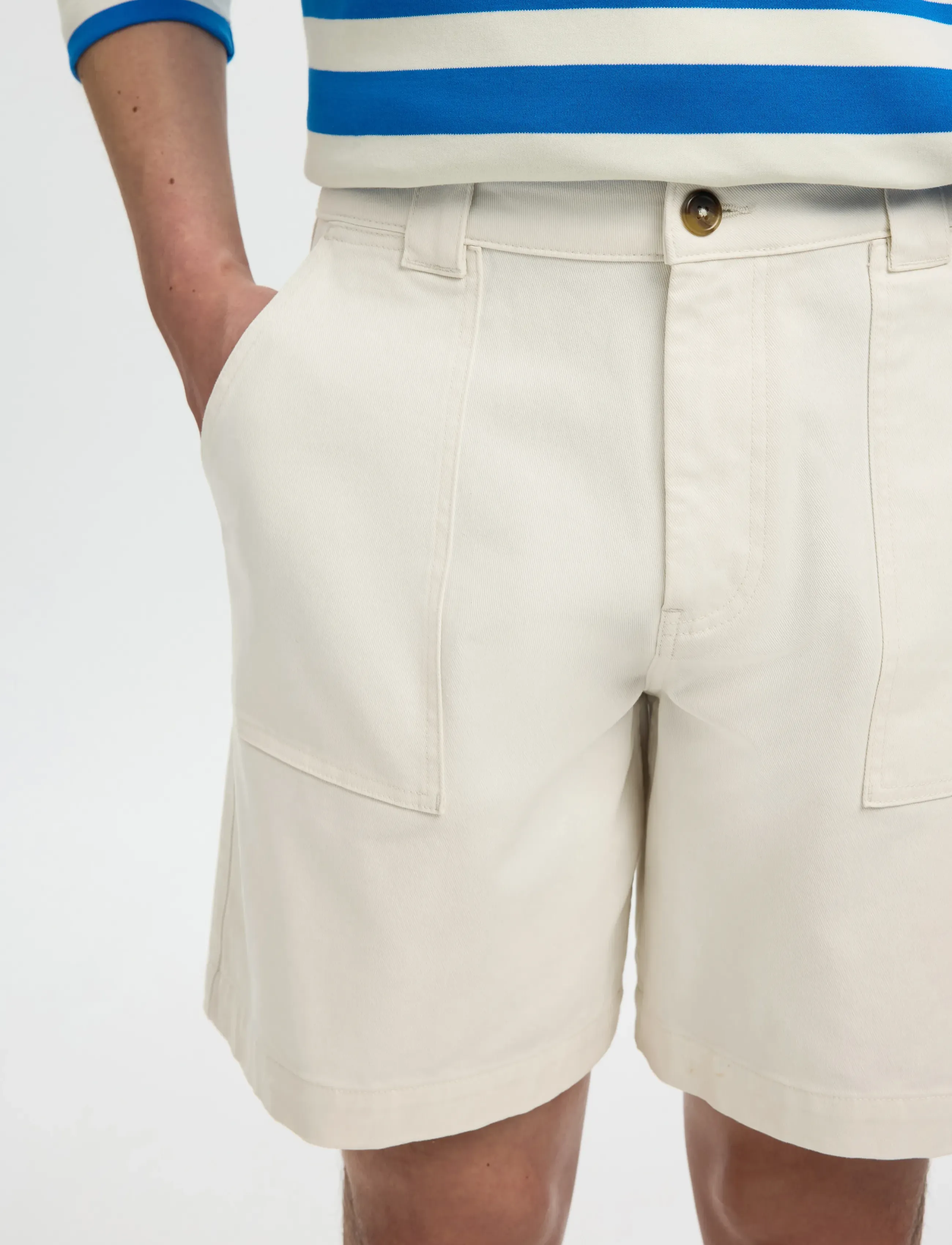 Selected - SLHLOOSE-HOTEL AMOUR SHORTS - hversdagsstuttbuxur - egret - 4