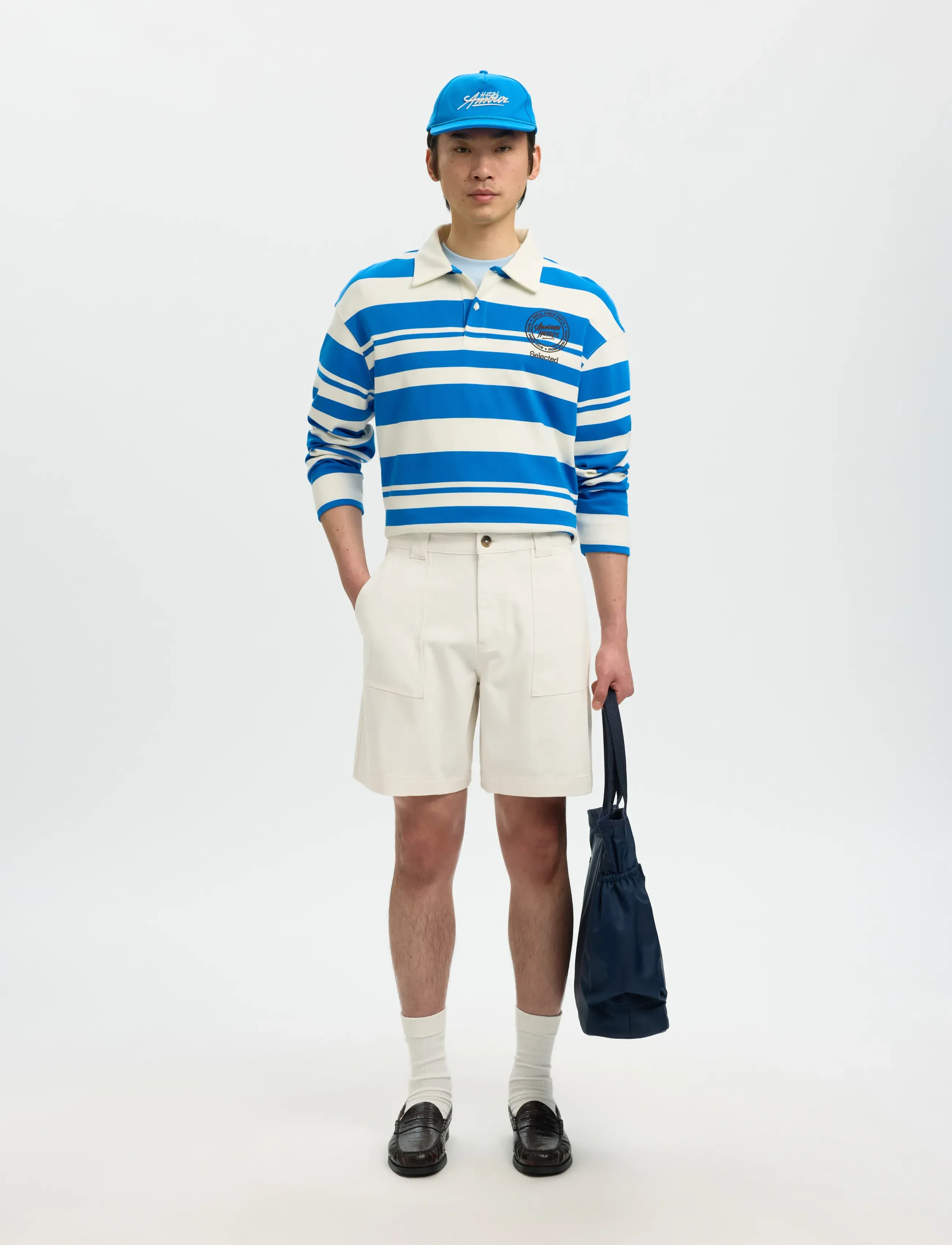 Selected - SLHLOOSE-HOTEL AMOUR SHORTS - hversdagsstuttbuxur - egret - 5