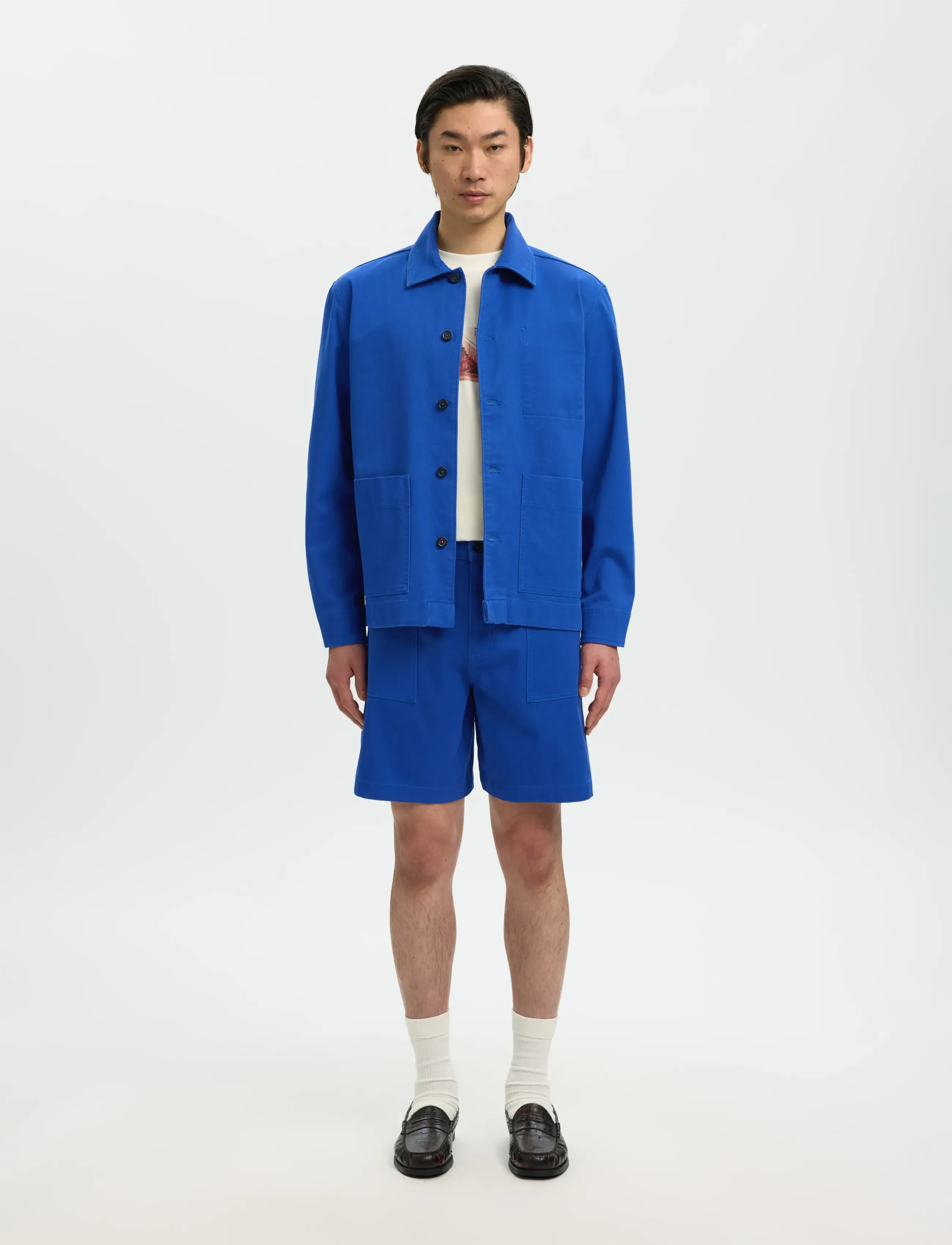 Selected - SLHLOOSE-HOTEL AMOUR SHORTS - kasdienio stiliaus šortai - mazarine blue - 3