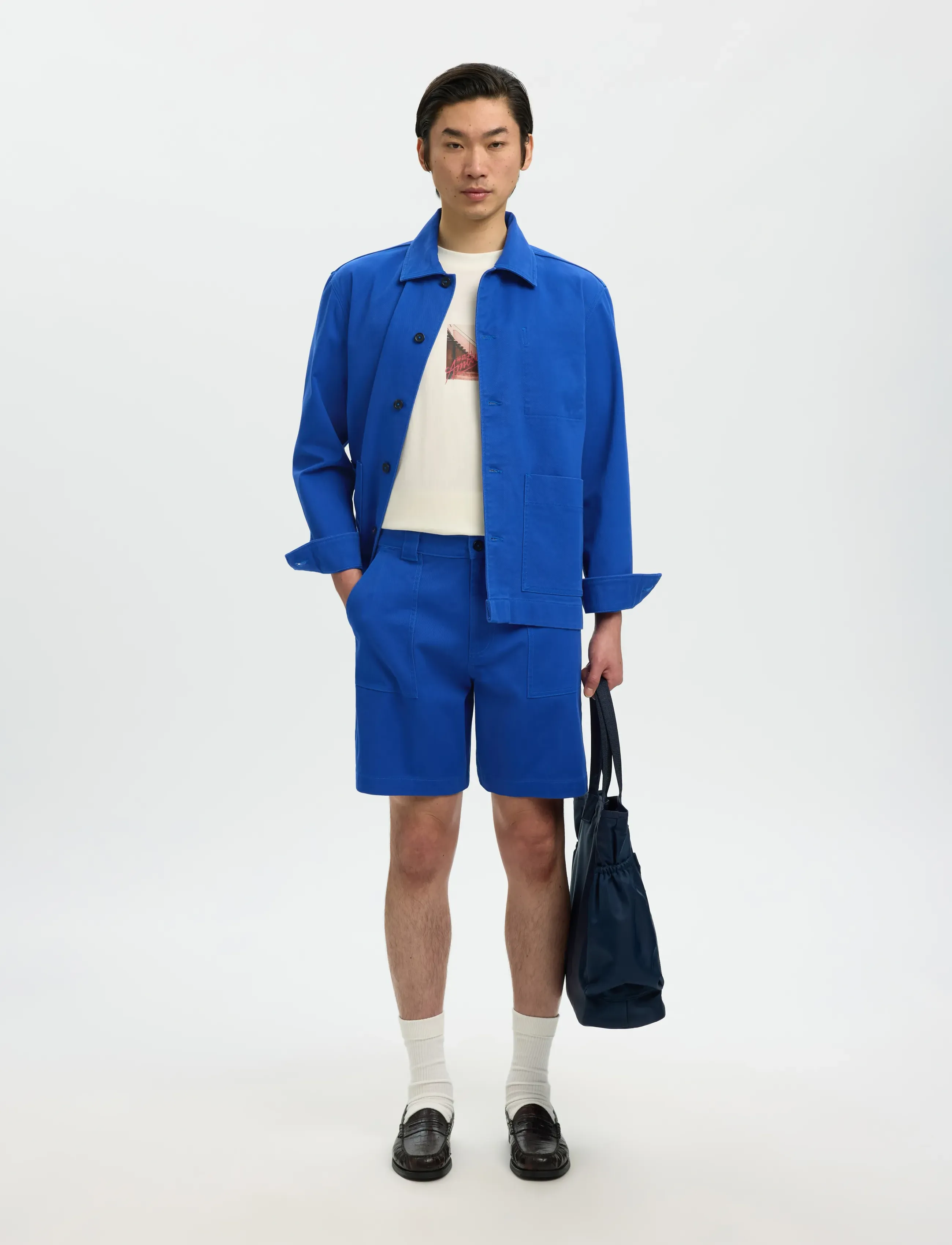 Selected - SLHLOOSE-HOTEL AMOUR SHORTS - kasdienio stiliaus šortai - mazarine blue - 5