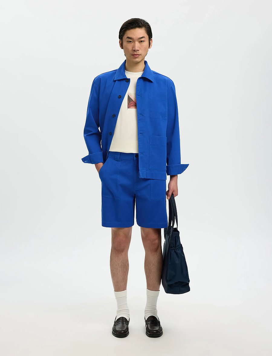 Selected - SLHLOOSE-HOTEL AMOUR SHORTS - casual shorts - mazarine blue - 5
