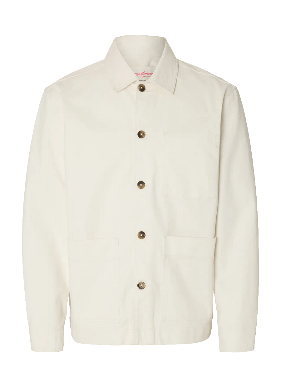 Selected - SLHREGULAR HOTEL AMOUR OVERSHIRT - shoppa efter tillfälle - egret - 1
