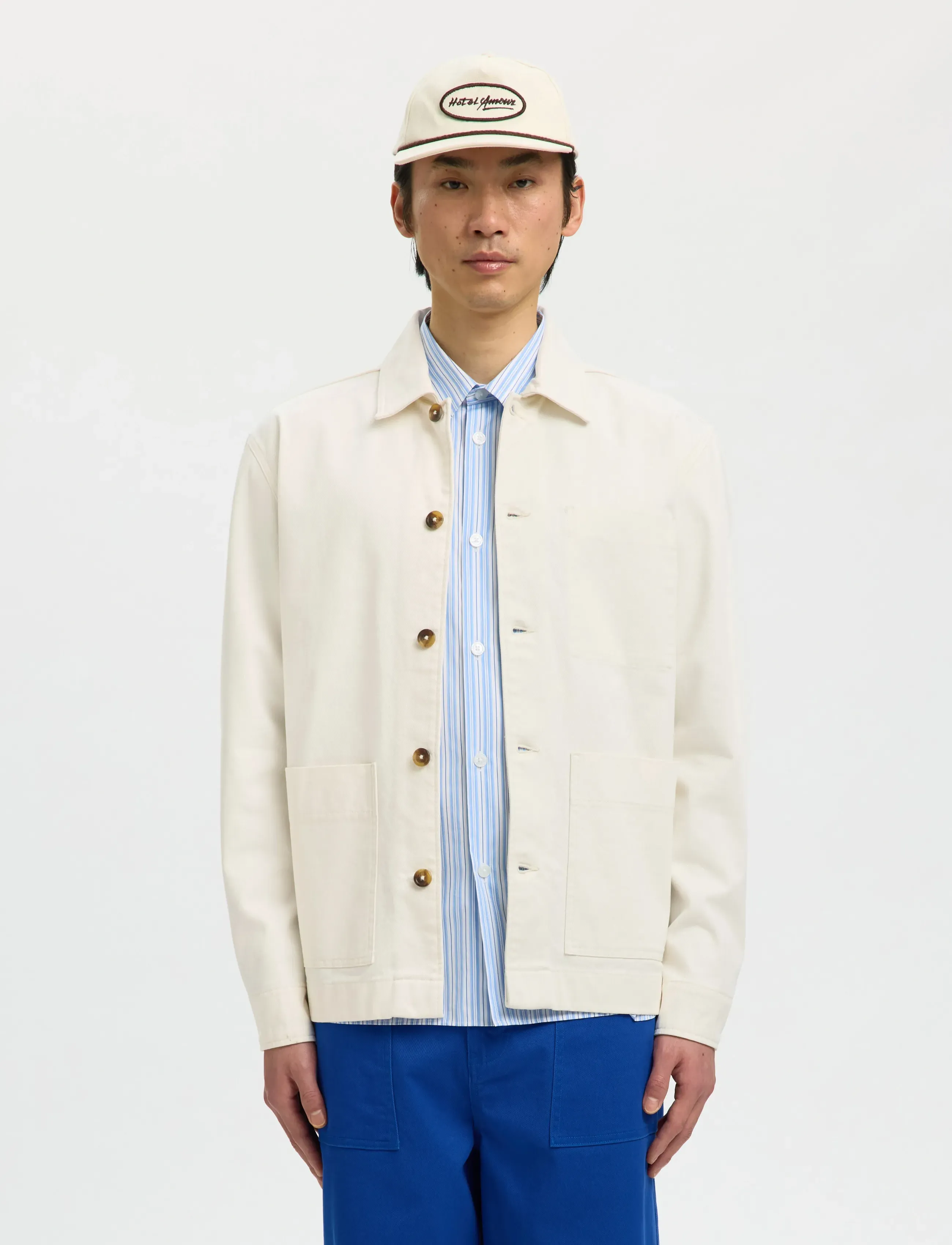 Selected SLHREGULAR HOTEL AMOUR OVERSHIRT - Overshirts - EGRET / cream