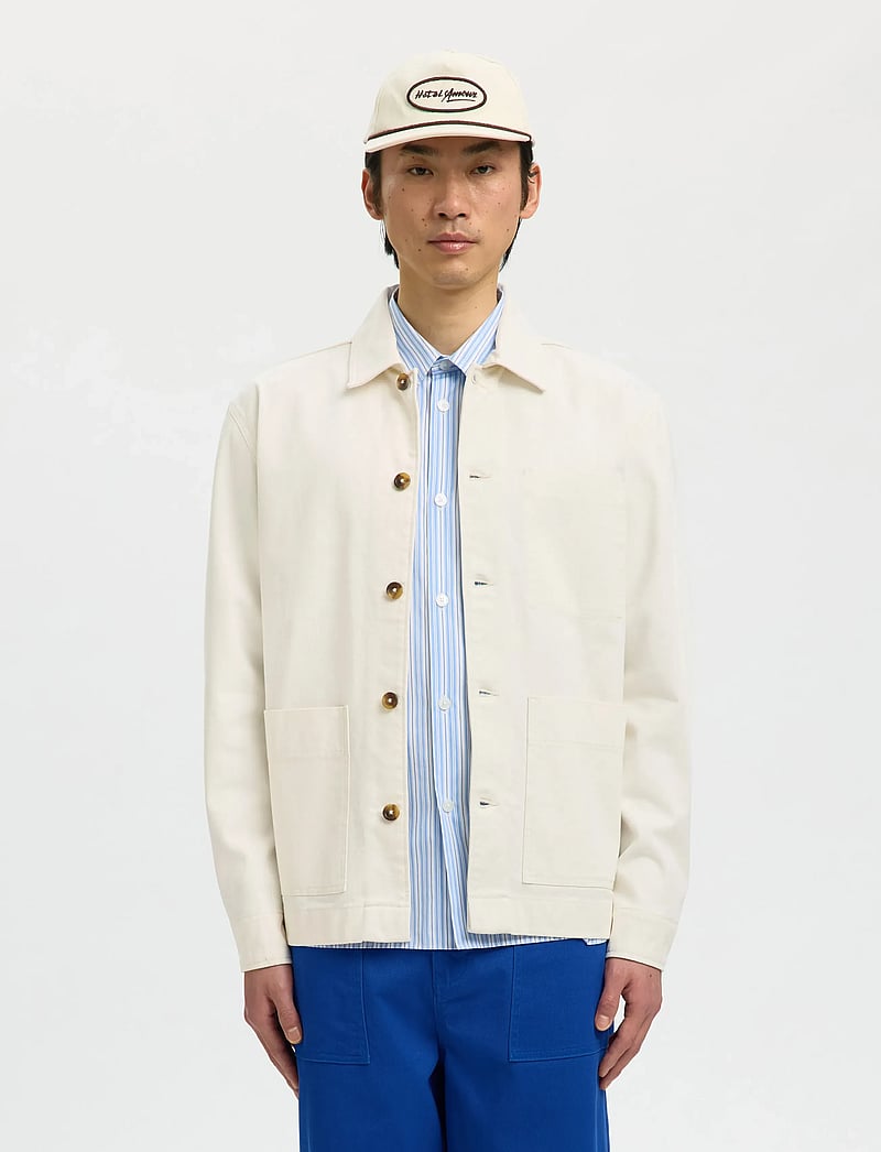 Selected - SLHREGULAR HOTEL AMOUR OVERSHIRT - nach anlass kaufen - egret - 0