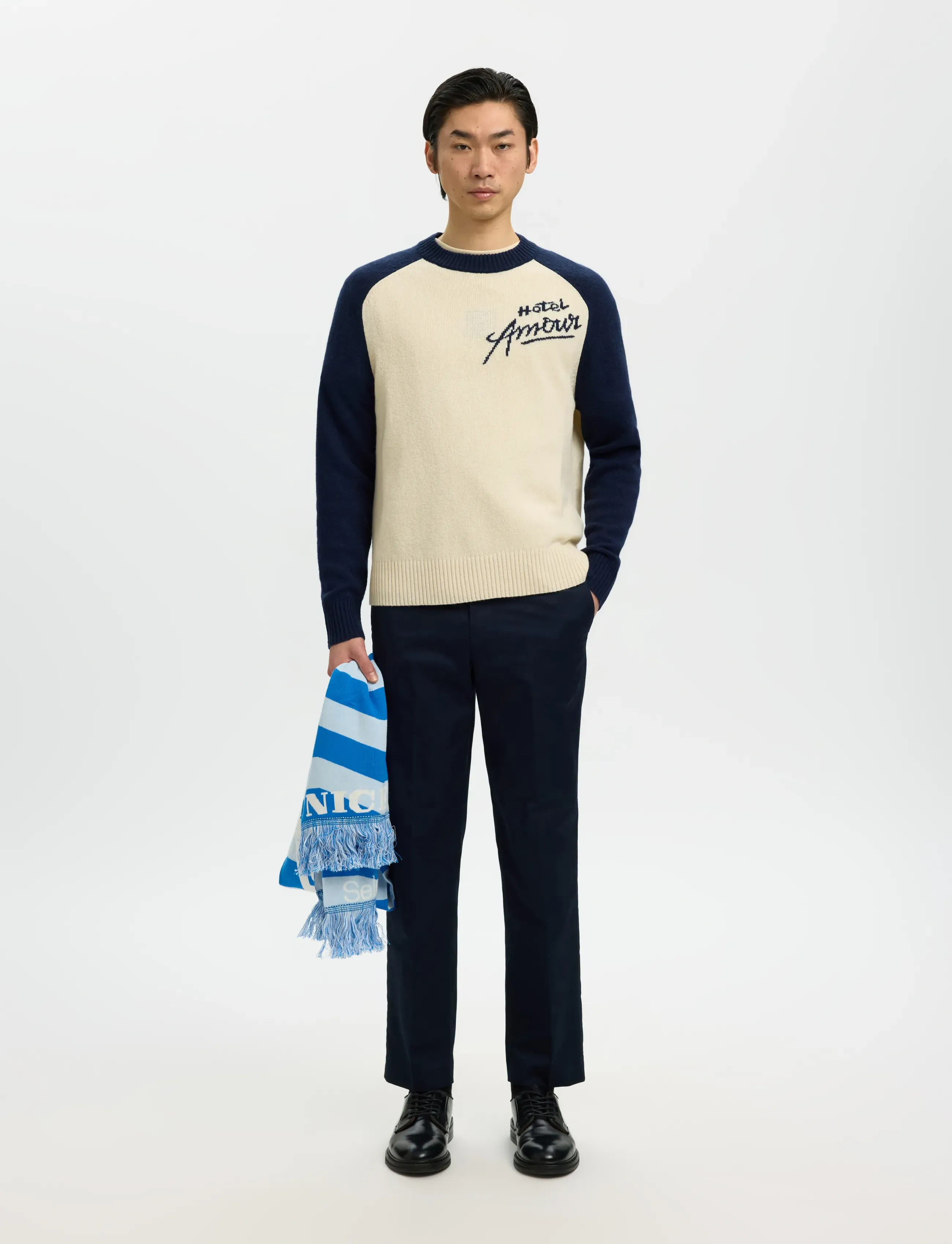 Selected - SLHREUBEN HOTEL AMOUR RELAXED CREW NECK - pulls col rond - sky captain - 3