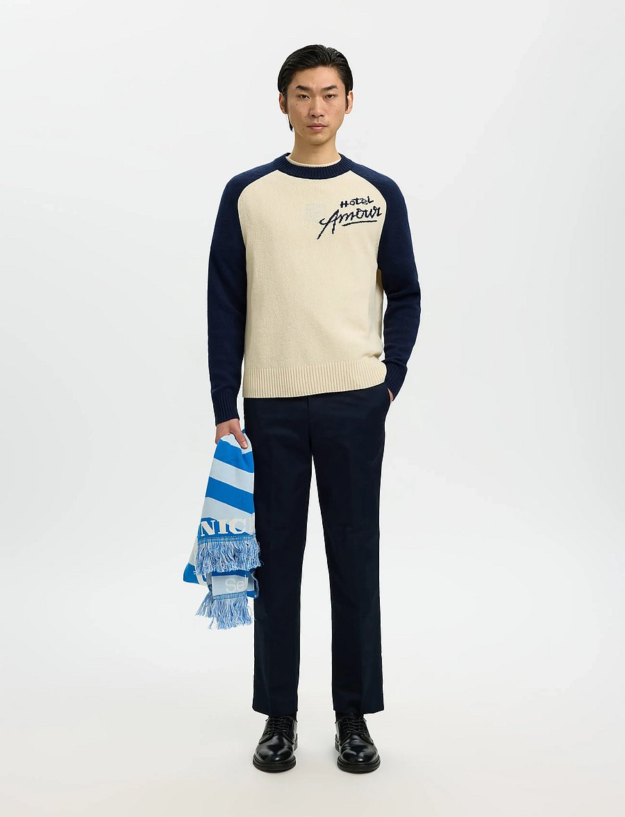 Selected - SLHREUBEN HOTEL AMOUR RELAXED CREW NECK - pulls col rond - sky captain - 3