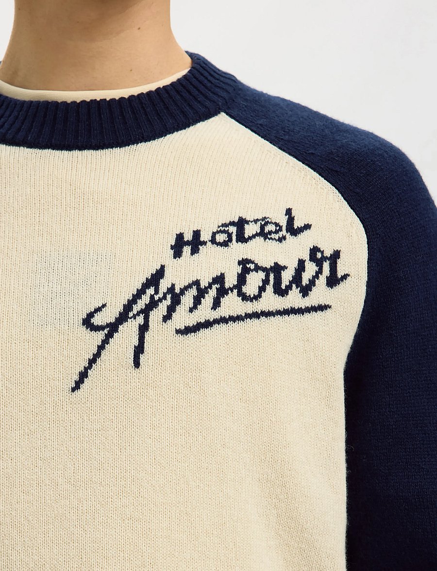 Selected - SLHREUBEN HOTEL AMOUR RELAXED CREW NECK - pulls col rond - sky captain - 4