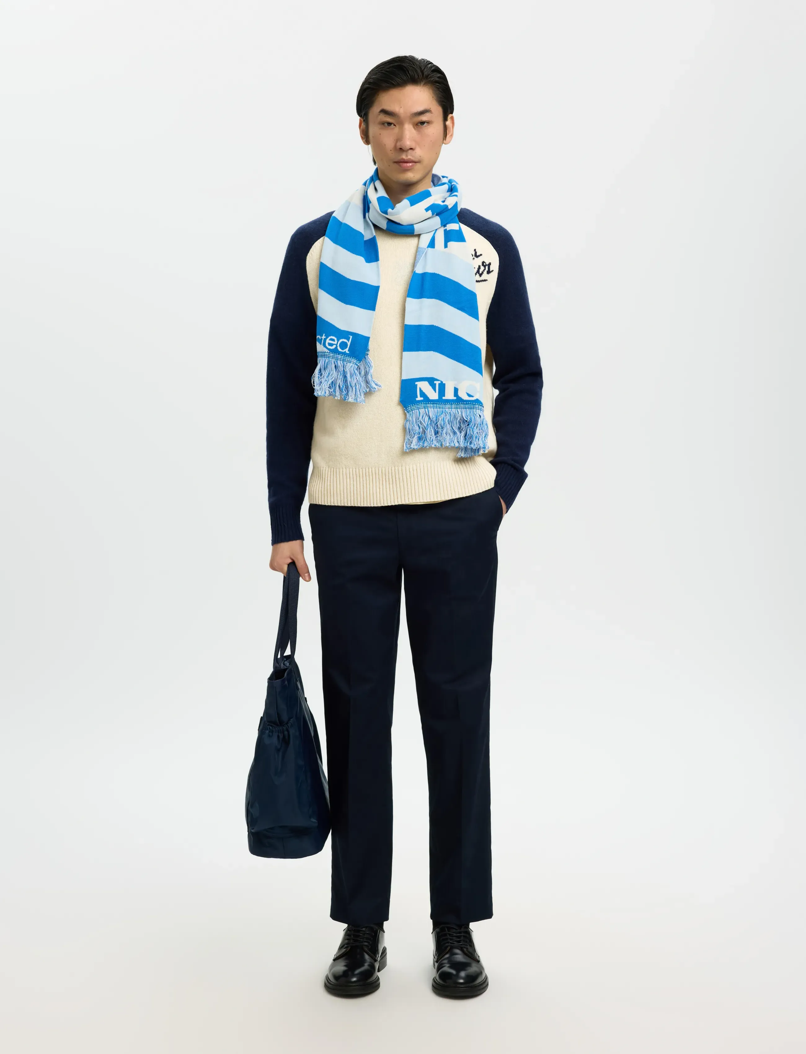 Selected - SLHREUBEN HOTEL AMOUR RELAXED CREW NECK - pulls col rond - sky captain - 5