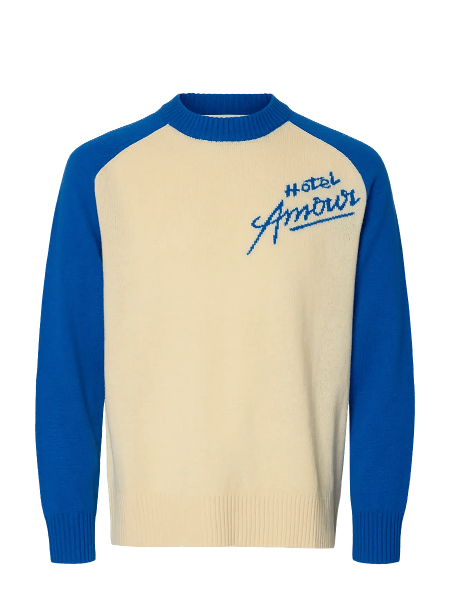 Selected - SLHREUBEN HOTEL AMOUR RELAXED CREW NECK - rund hals - victoria blue - 1