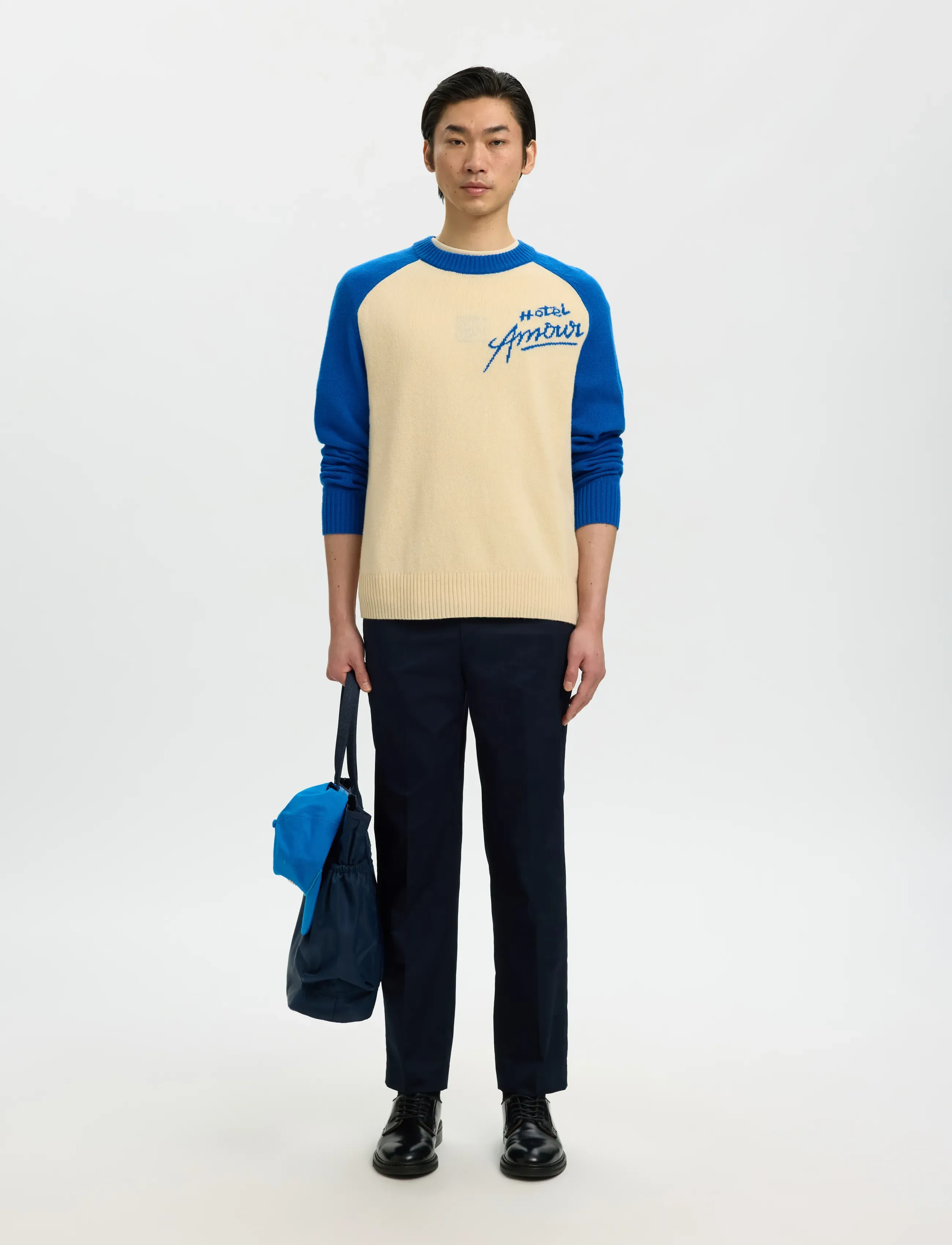 Selected - SLHREUBEN HOTEL AMOUR RELAXED CREW NECK - rund hals - victoria blue - 3