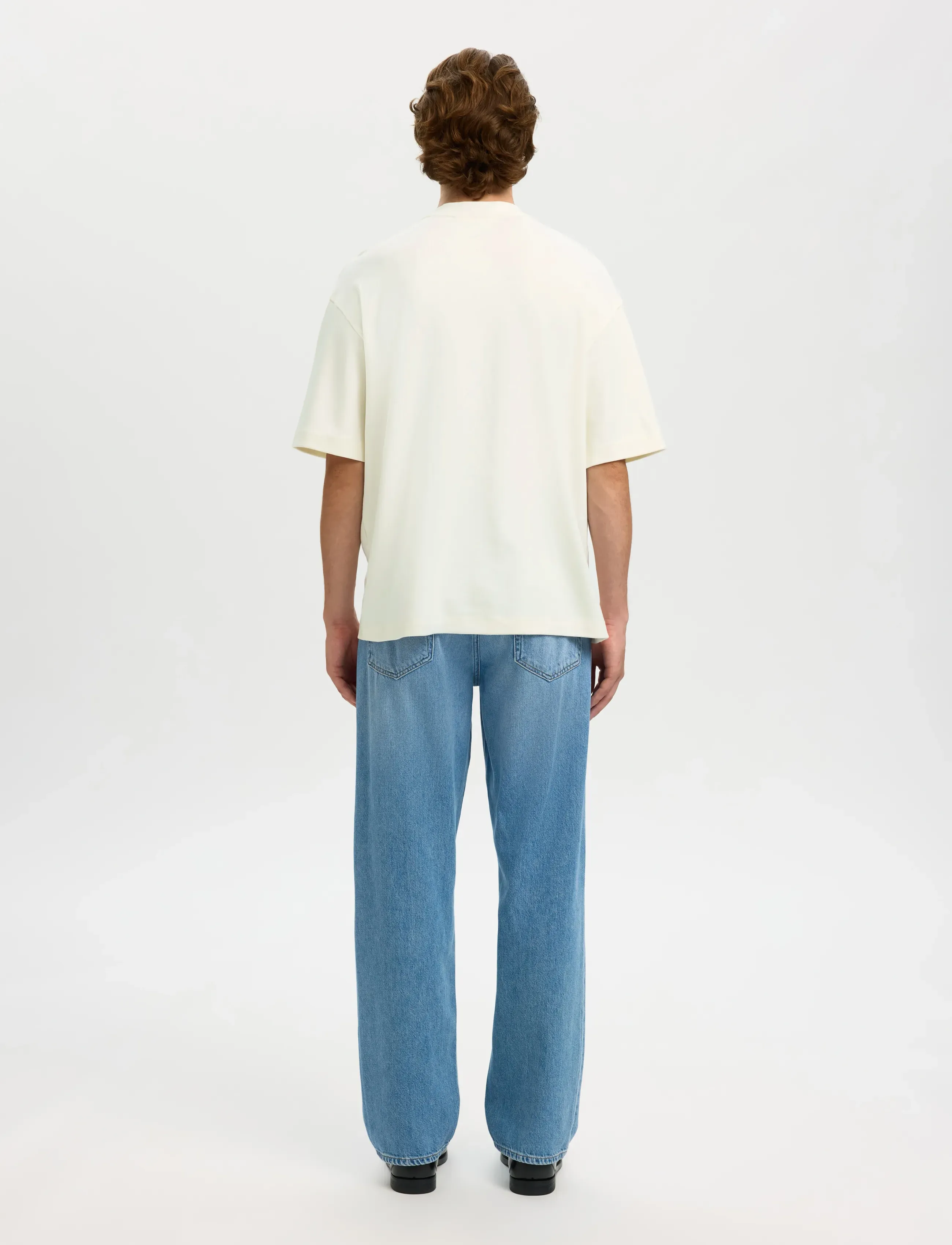 Selected - SLHRELAXASPEN INTERLOCK SS O-NECK TEE - kortærmede t-shirts - egret - 2