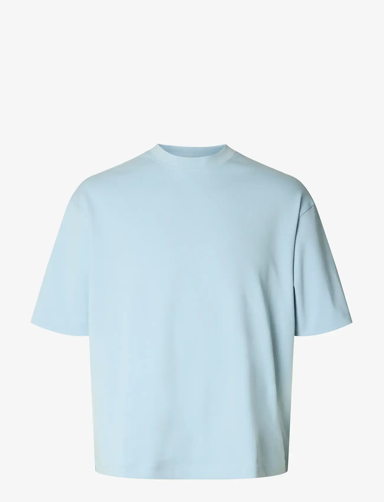 Selected - SLHRELAXASPEN INTERLOCK SS O-NECK TEE - kortærmede t-shirts - skyway - 1