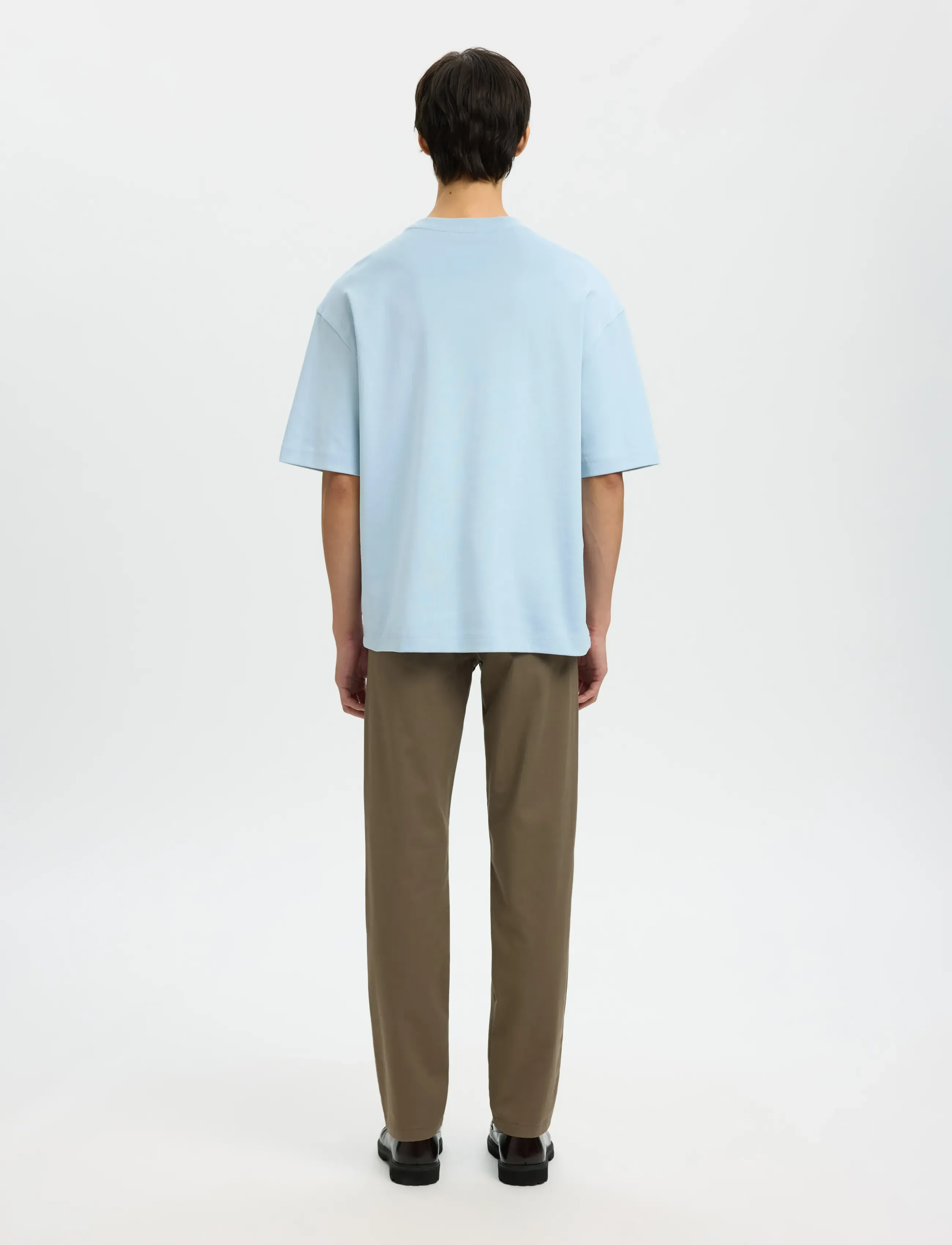 Selected - SLHRELAXASPEN INTERLOCK SS O-NECK TEE - kurzärmelig - skyway - 2