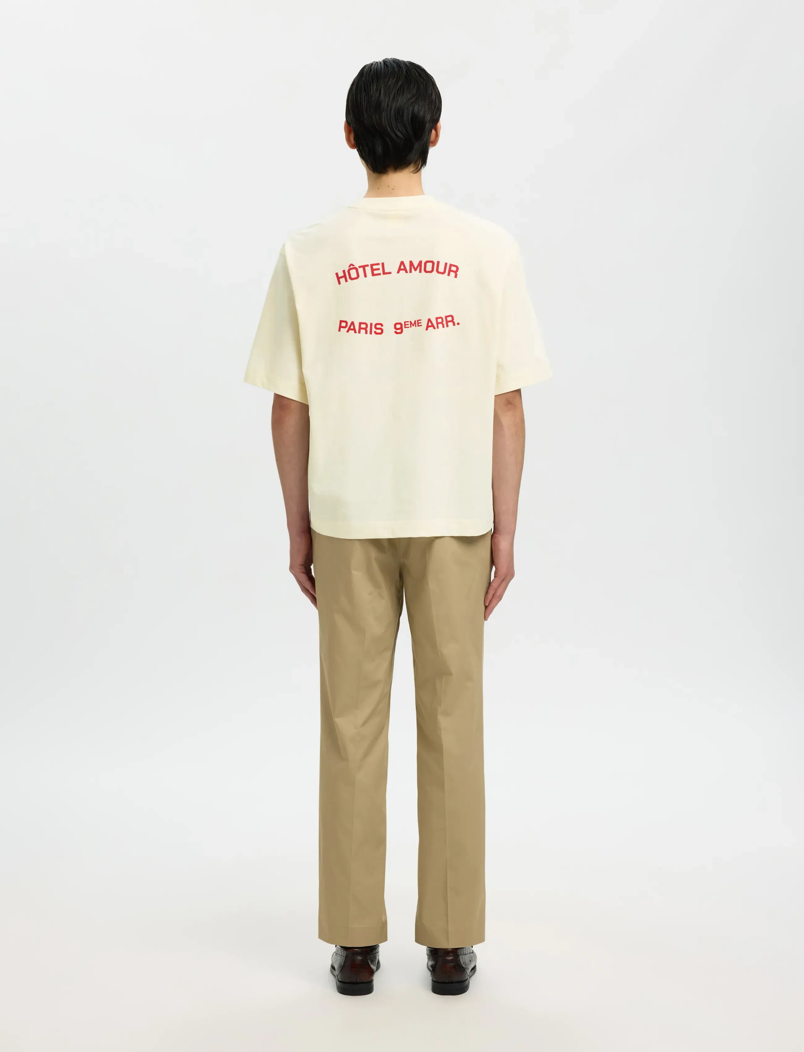 Selected - SLHBOXYLIAM SS O-NECK TEE HOTEL AMOUR - kortærmede t-shirts - egret - 2