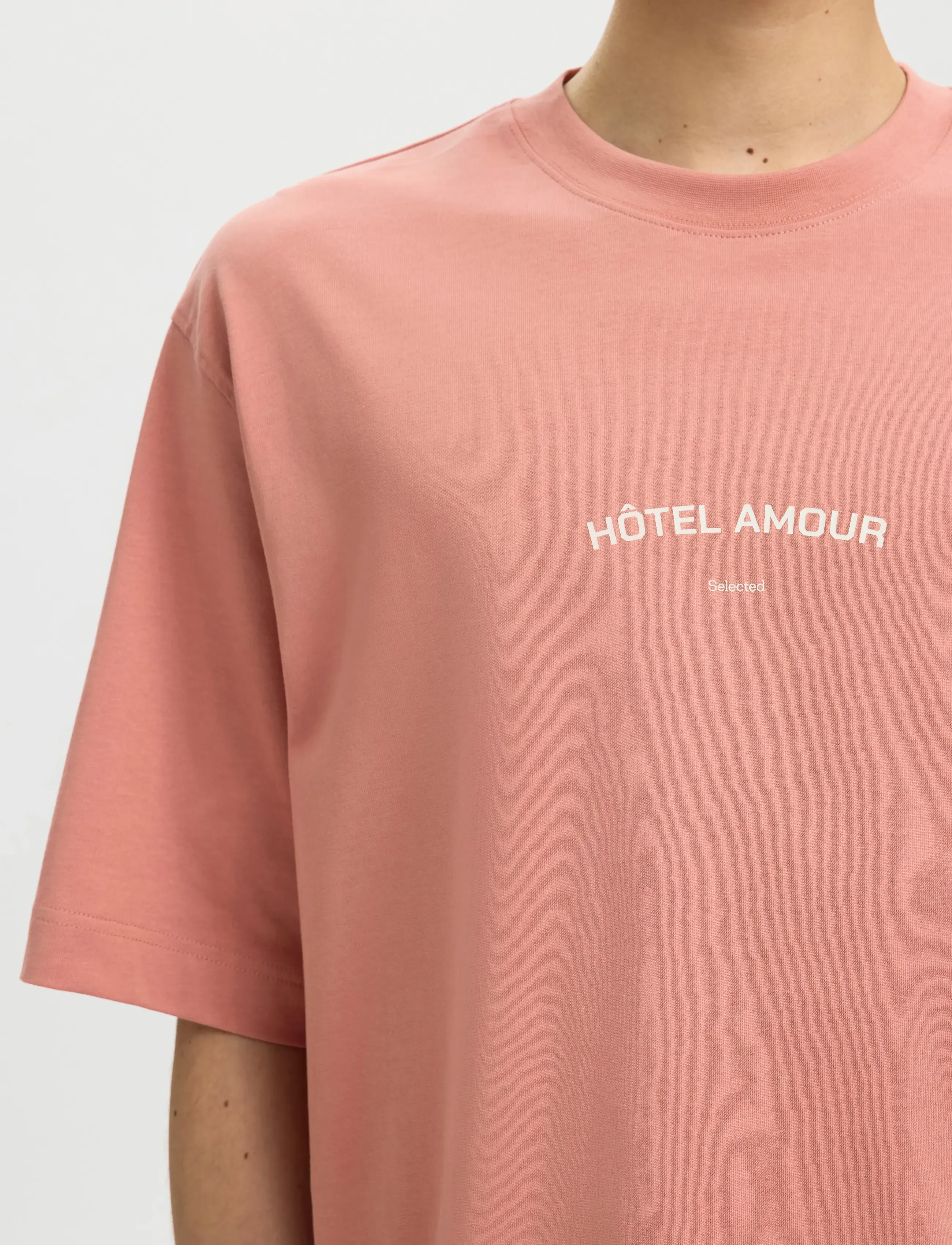 Selected - SLHBOXYLIAM SS O-NECK TEE HOTEL AMOUR - t-shirts à manches courtes - rose dawn - 4