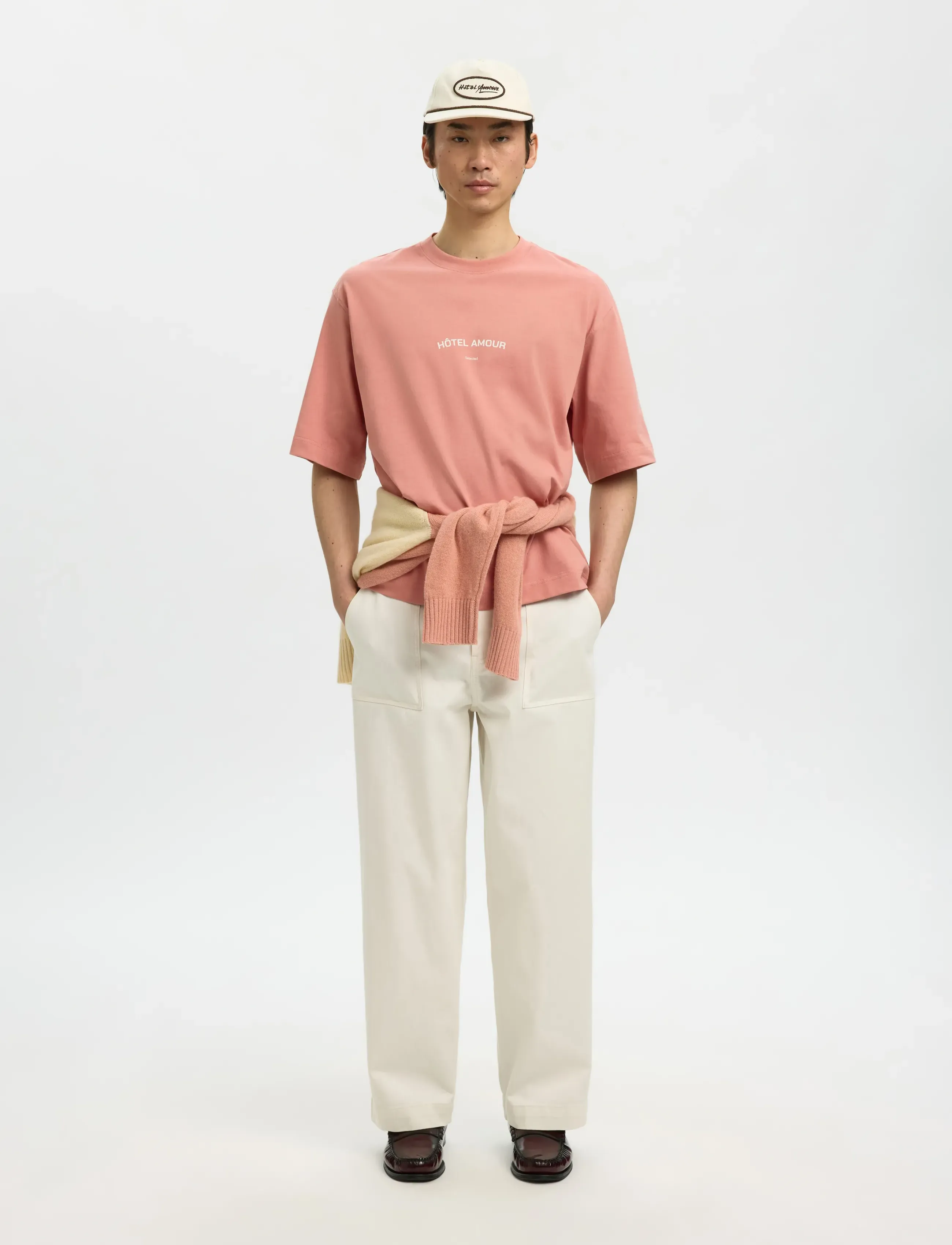 Selected - SLHBOXYLIAM SS O-NECK TEE HOTEL AMOUR - t-shirts à manches courtes - rose dawn - 5