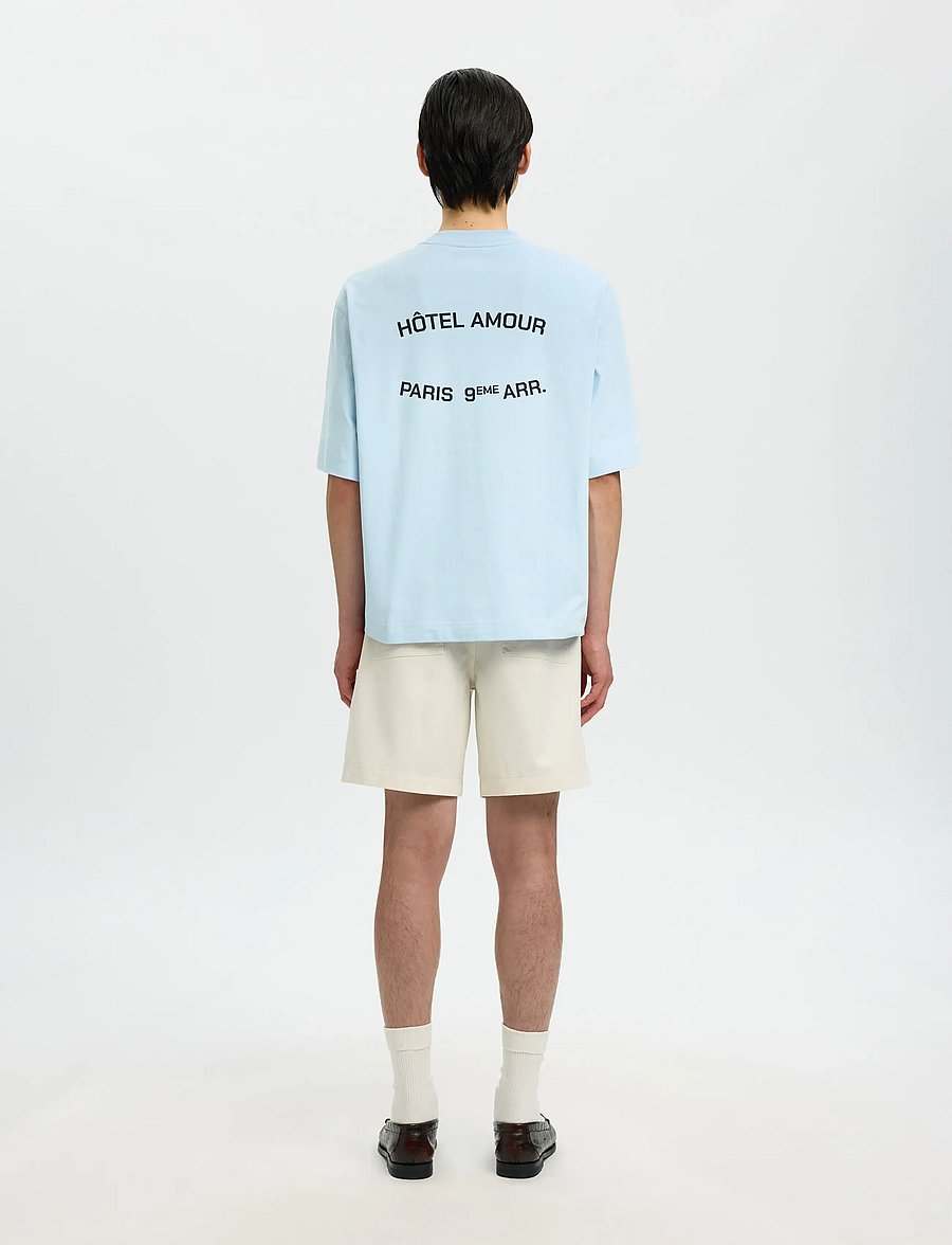 Selected - SLHBOXYLIAM SS O-NECK TEE HOTEL AMOUR - kurzärmelige t-shirts - skyway - 2