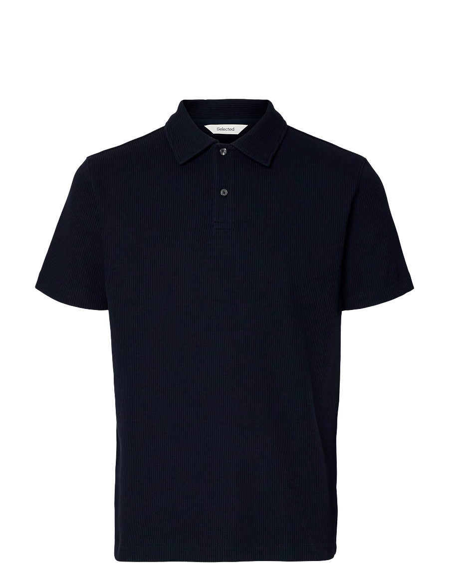 Selected - SLMNOX RIB SS POLO - langärmlige strick-polohemden - sky captain - 1