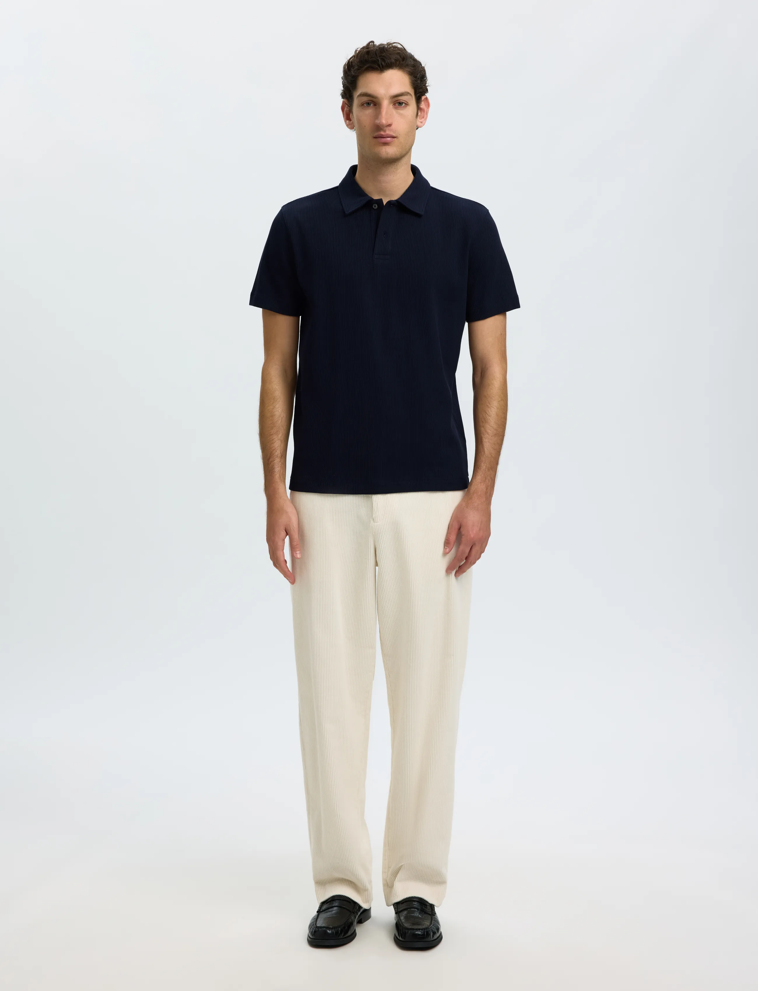 Selected - SLMNOX RIB SS POLO - langärmlige strick-polohemden - sky captain - 3