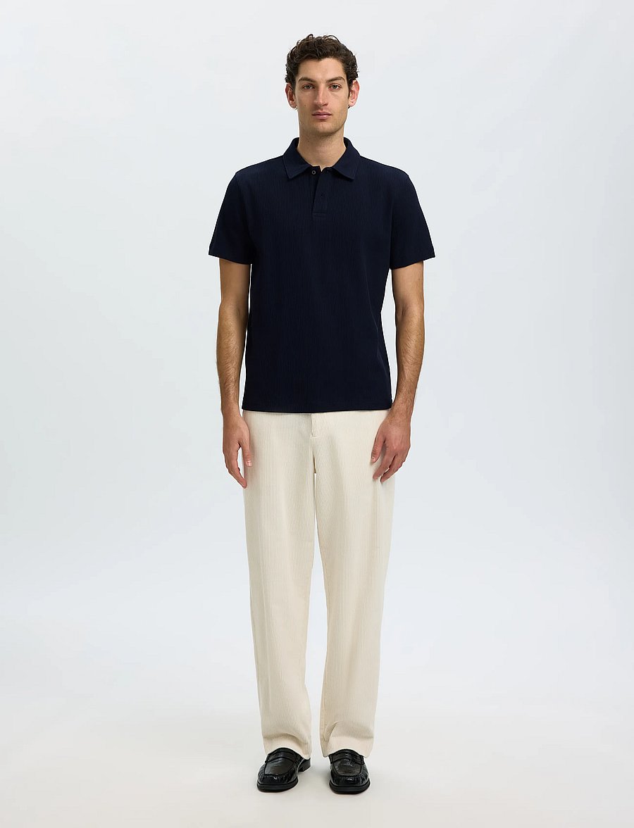 Selected - SLMNOX RIB SS POLO - langärmlige strick-polohemden - sky captain - 3