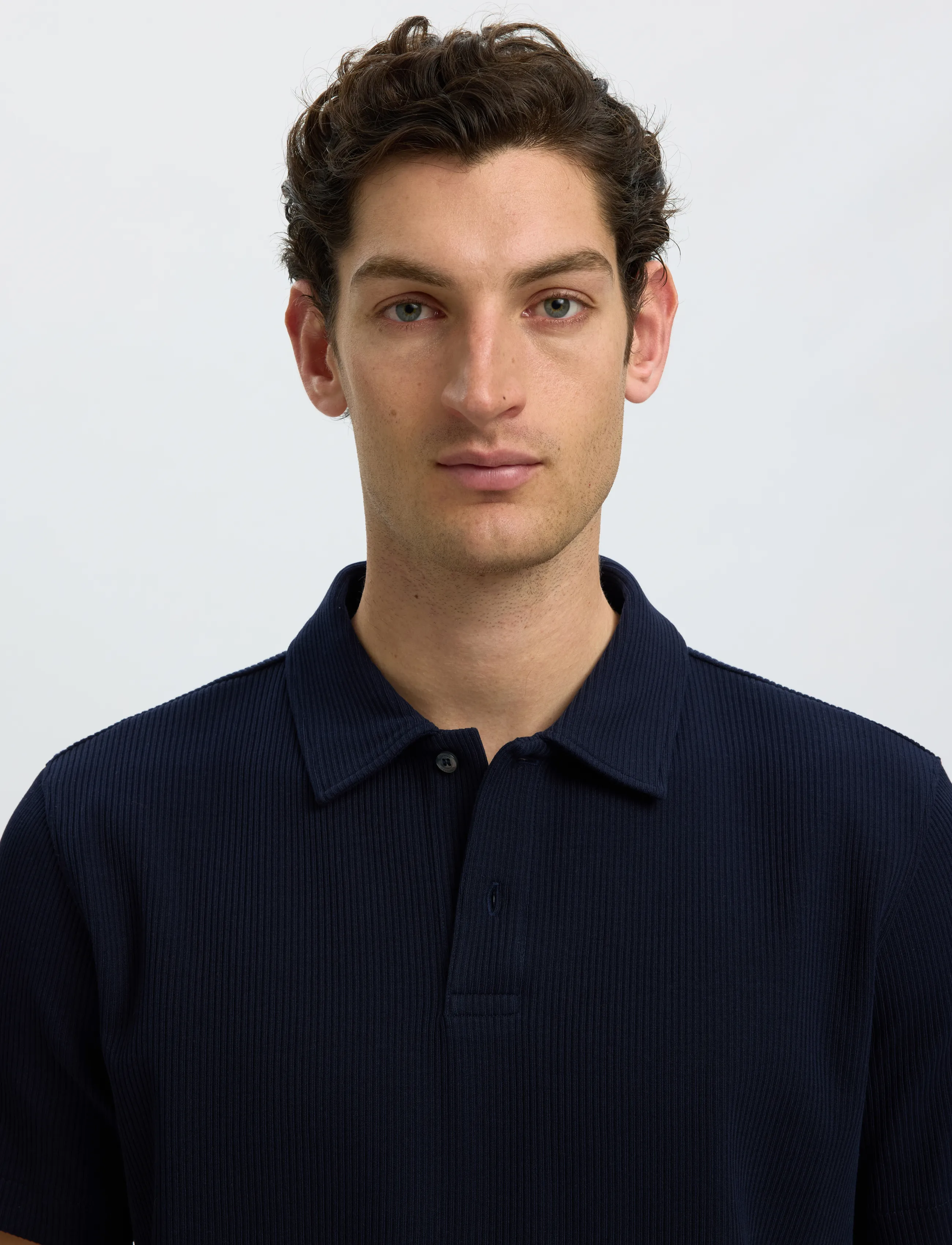Selected - SLMNOX RIB SS POLO - langärmlige strick-polohemden - sky captain - 4