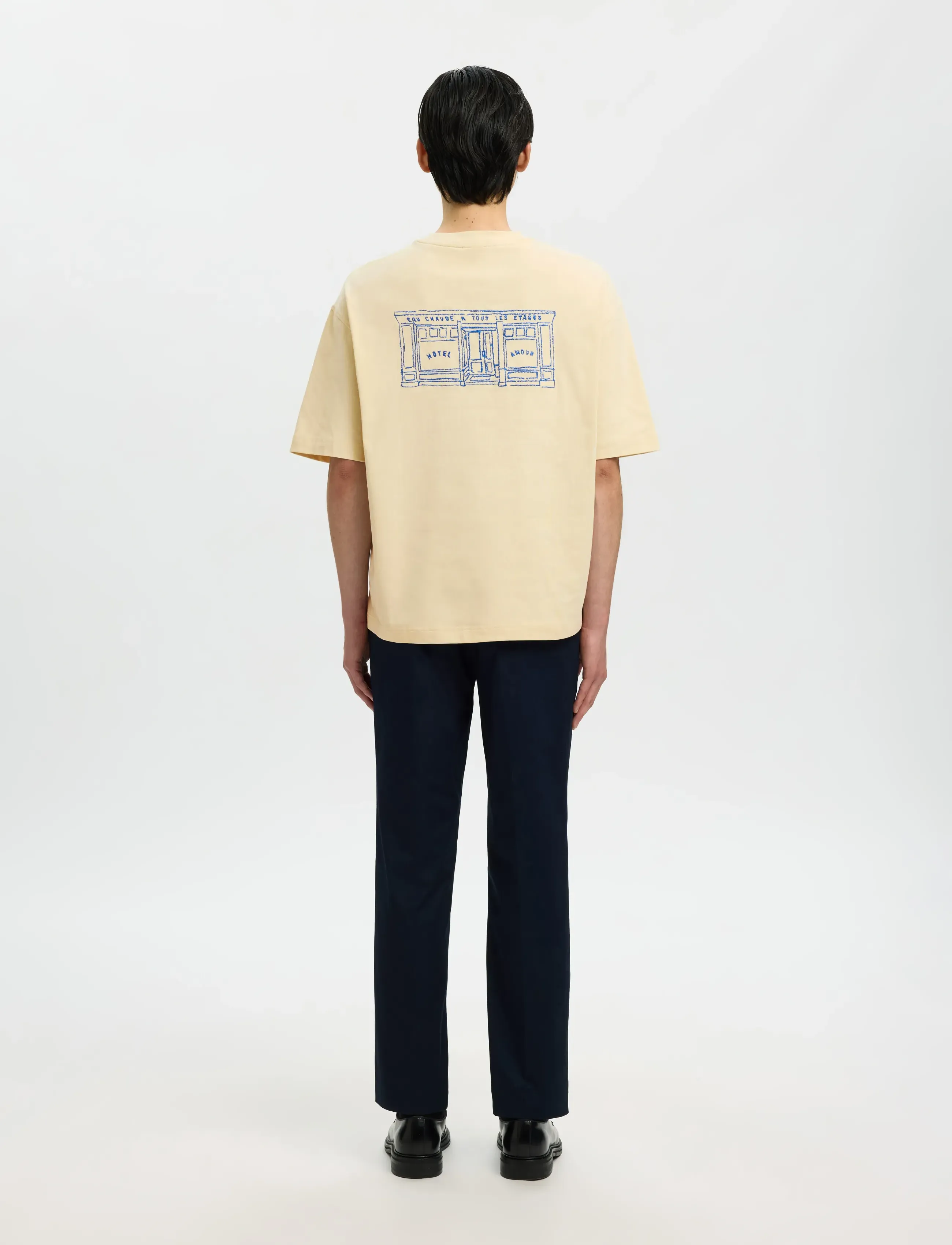 Selected - SLHRELAXBROCK SS TEE HOTEL AMOUR - korte mouwen - angora - 2