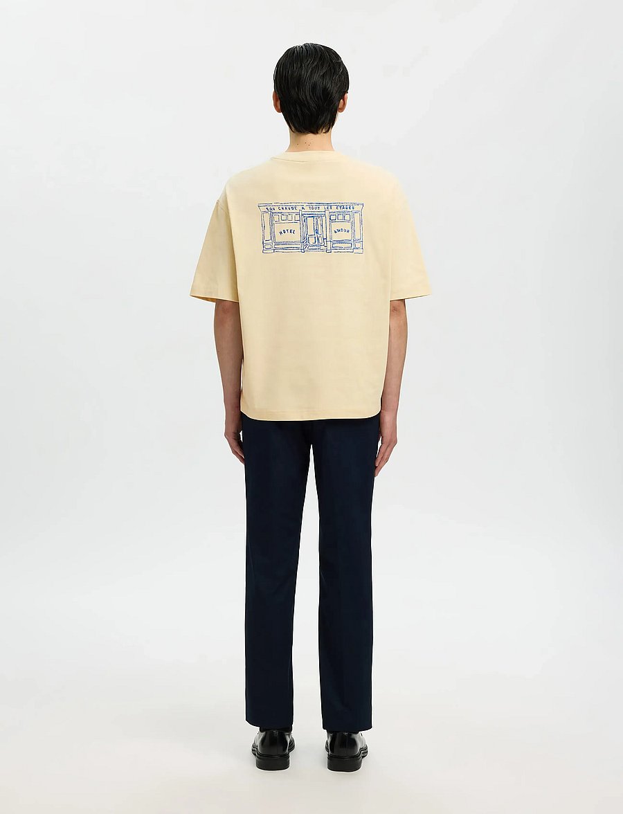 Selected - SLHRELAXBROCK SS TEE HOTEL AMOUR - kortärmade t-shirts - angora - 2