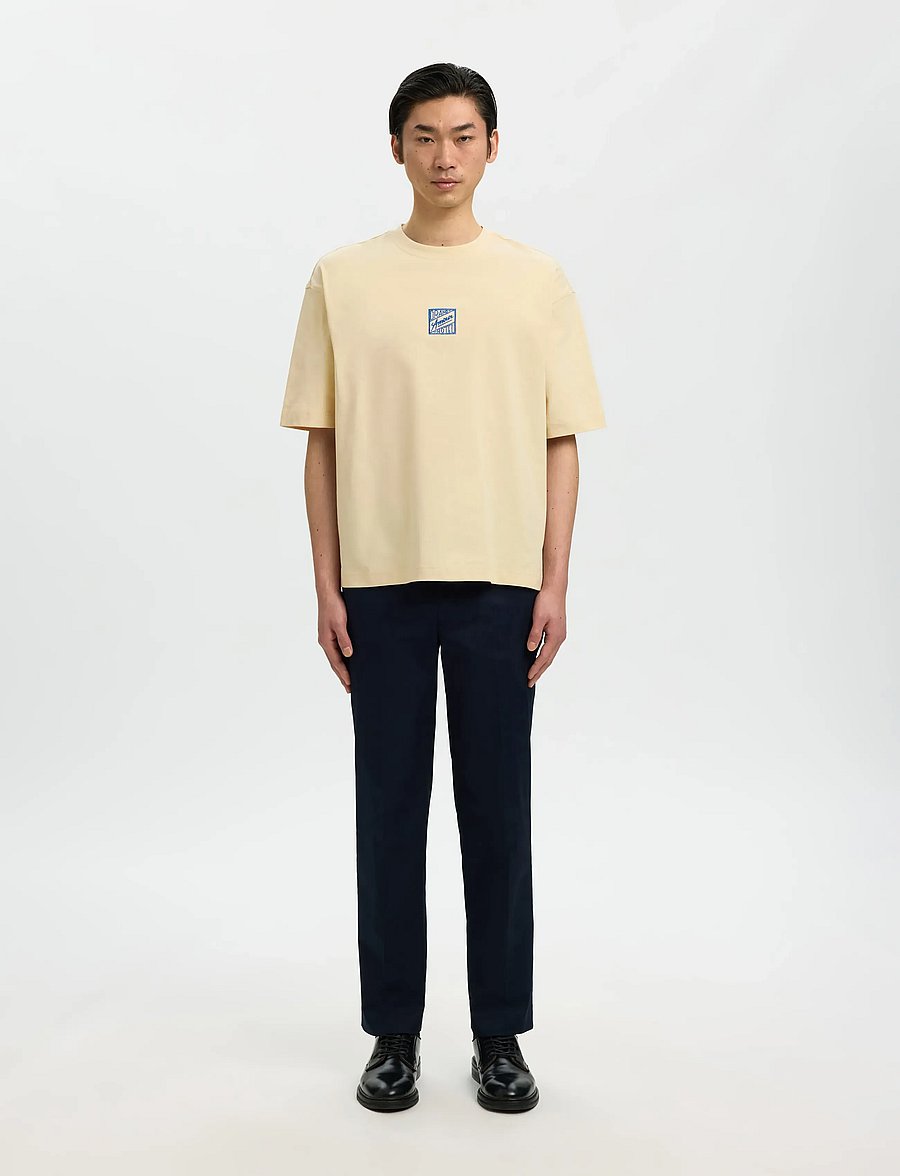 Selected - SLHRELAXBROCK SS TEE HOTEL AMOUR - kortärmade t-shirts - angora - 3