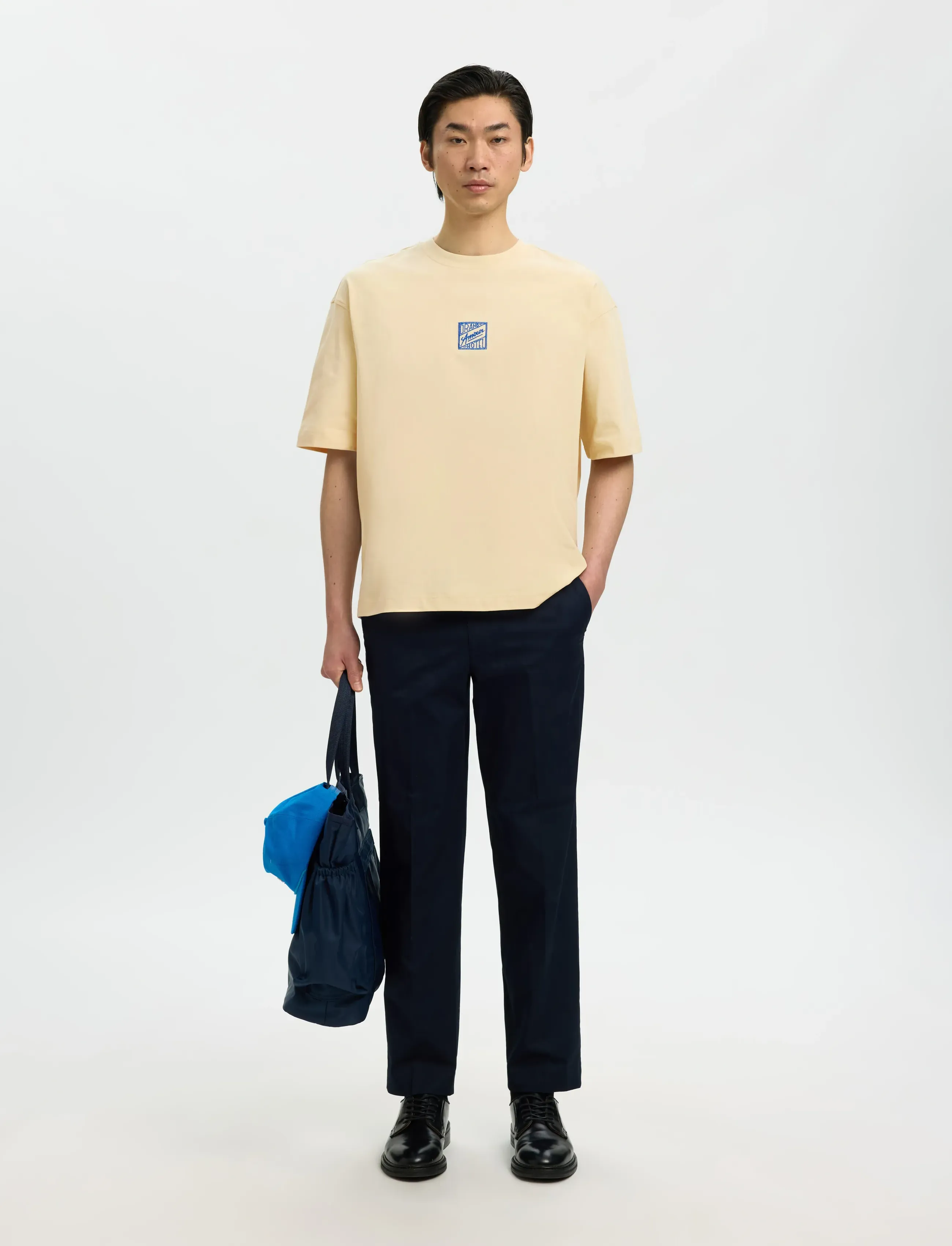 Selected - SLHRELAXBROCK SS TEE HOTEL AMOUR - korte mouwen - angora - 5