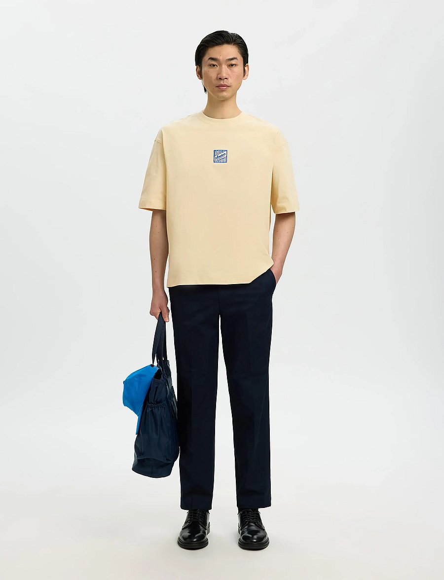 Selected - SLHRELAXBROCK SS TEE HOTEL AMOUR - kortärmade t-shirts - angora - 5