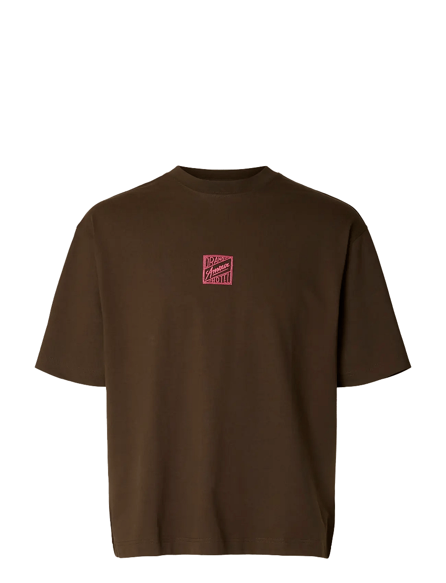 Selected - SLHRELAXBROCK SS TEE HOTEL AMOUR - kortärmade t-shirts - delicioso - 1