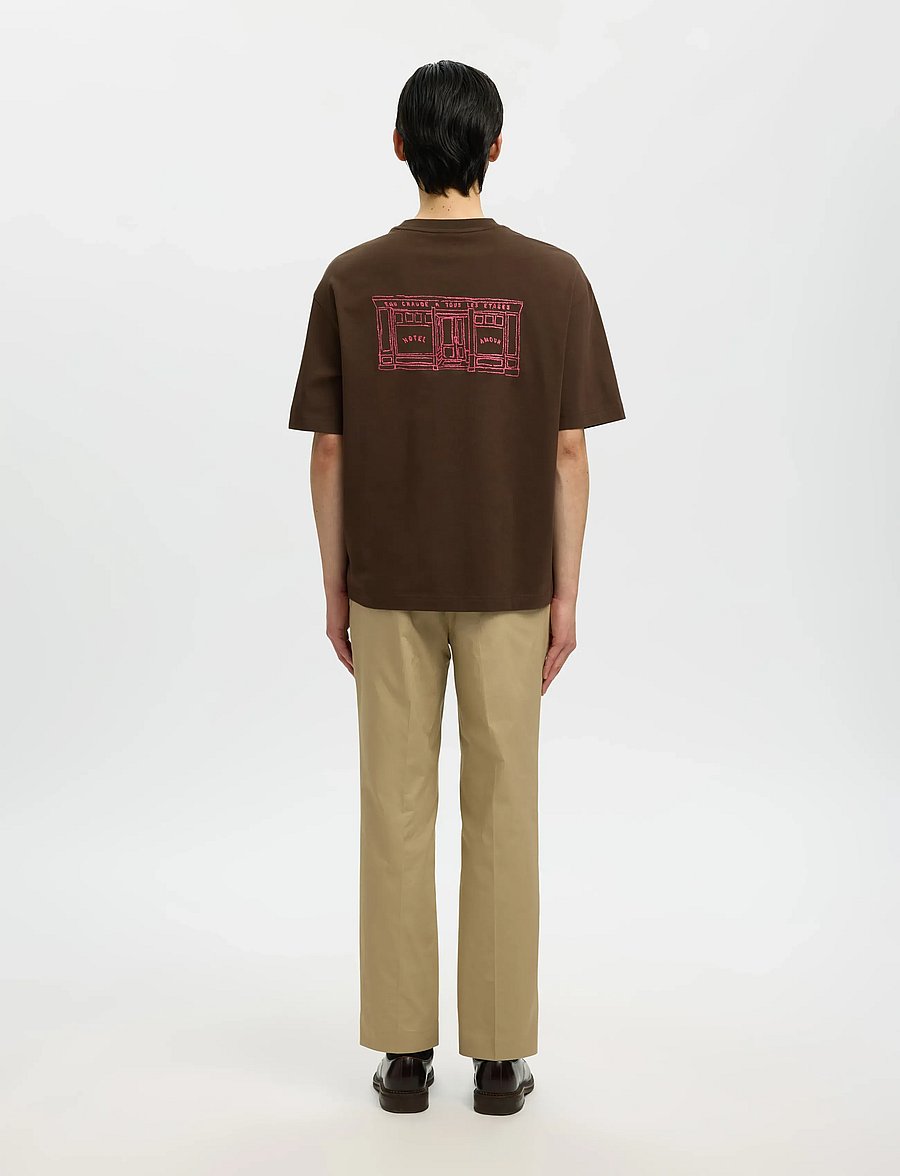 Selected - SLHRELAXBROCK SS TEE HOTEL AMOUR - kortärmade t-shirts - delicioso - 2