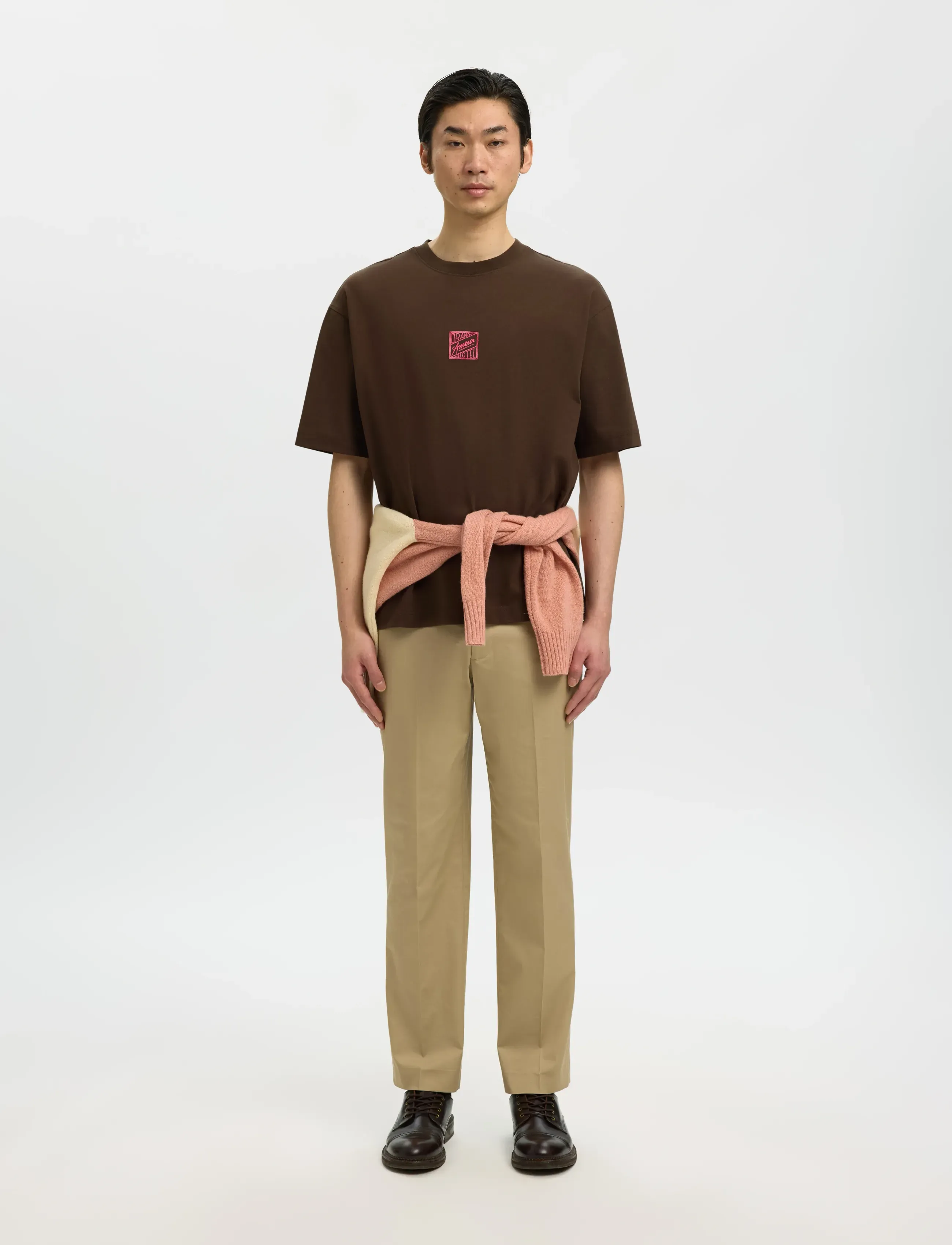 Selected - SLHRELAXBROCK SS TEE HOTEL AMOUR - kurzärmelig - delicioso - 3