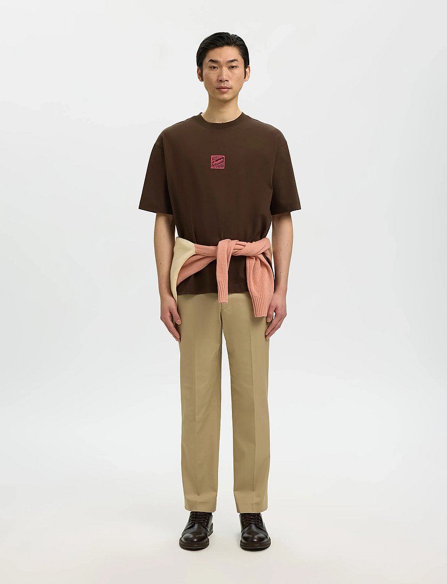 Selected - SLHRELAXBROCK SS TEE HOTEL AMOUR - kortärmade t-shirts - delicioso - 3