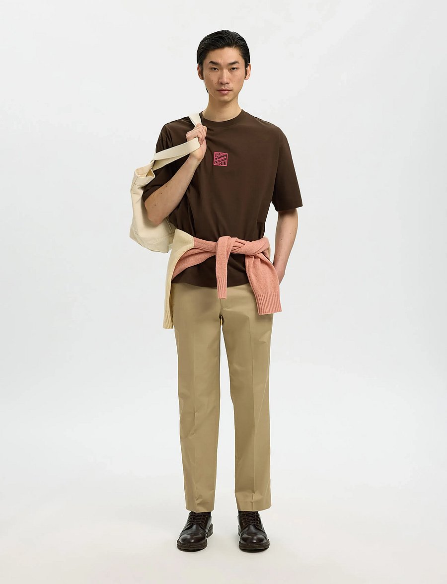 Selected - SLHRELAXBROCK SS TEE HOTEL AMOUR - kortärmade t-shirts - delicioso - 5