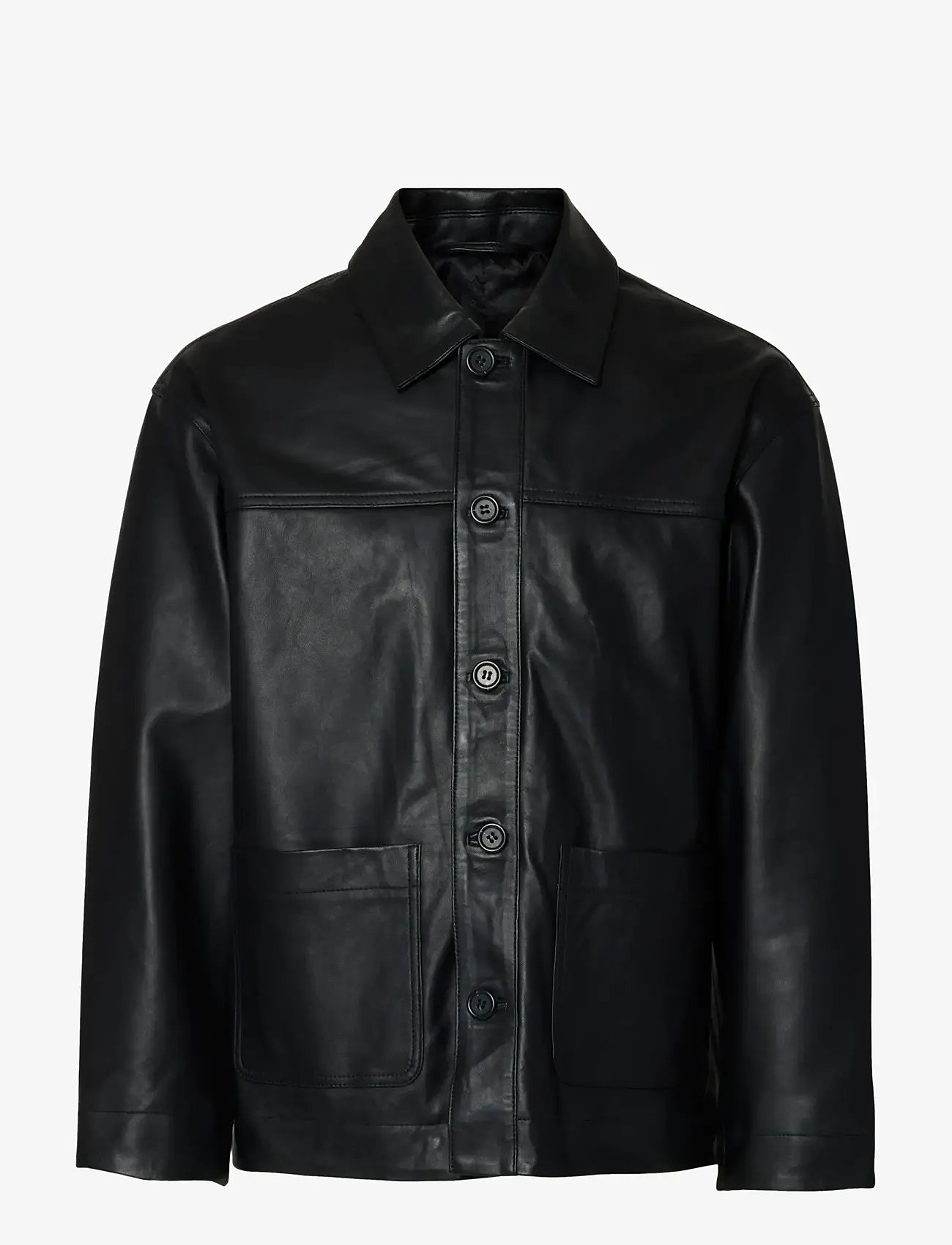 Selected - SLHCARL LEATHER JKT - forårsjakker - black - 1