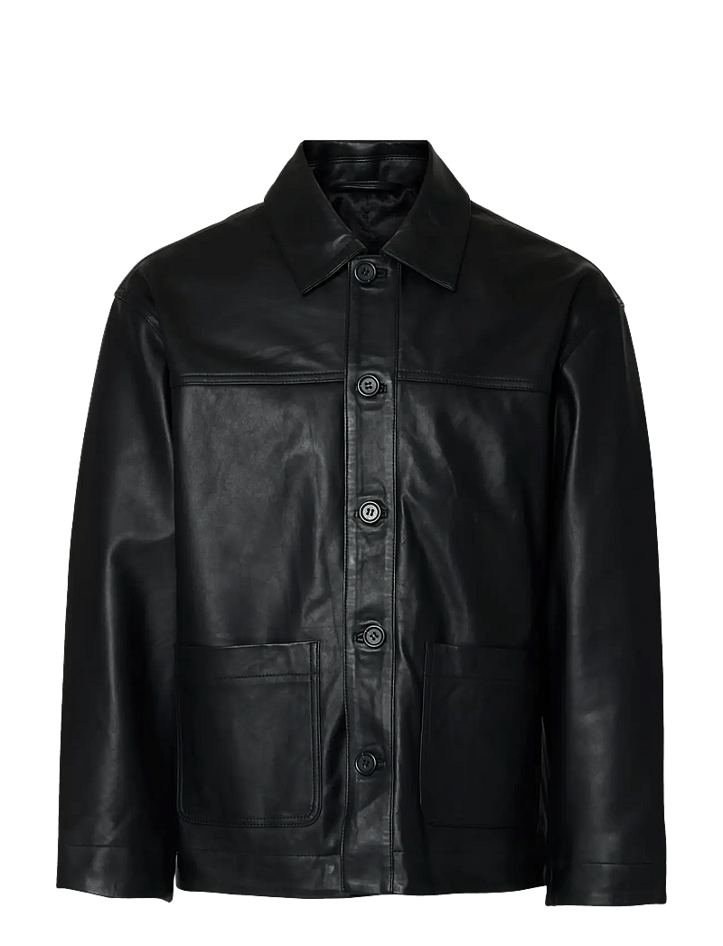 Selected - SLHCARL LEATHER JKT - forårsjakker - black - 1