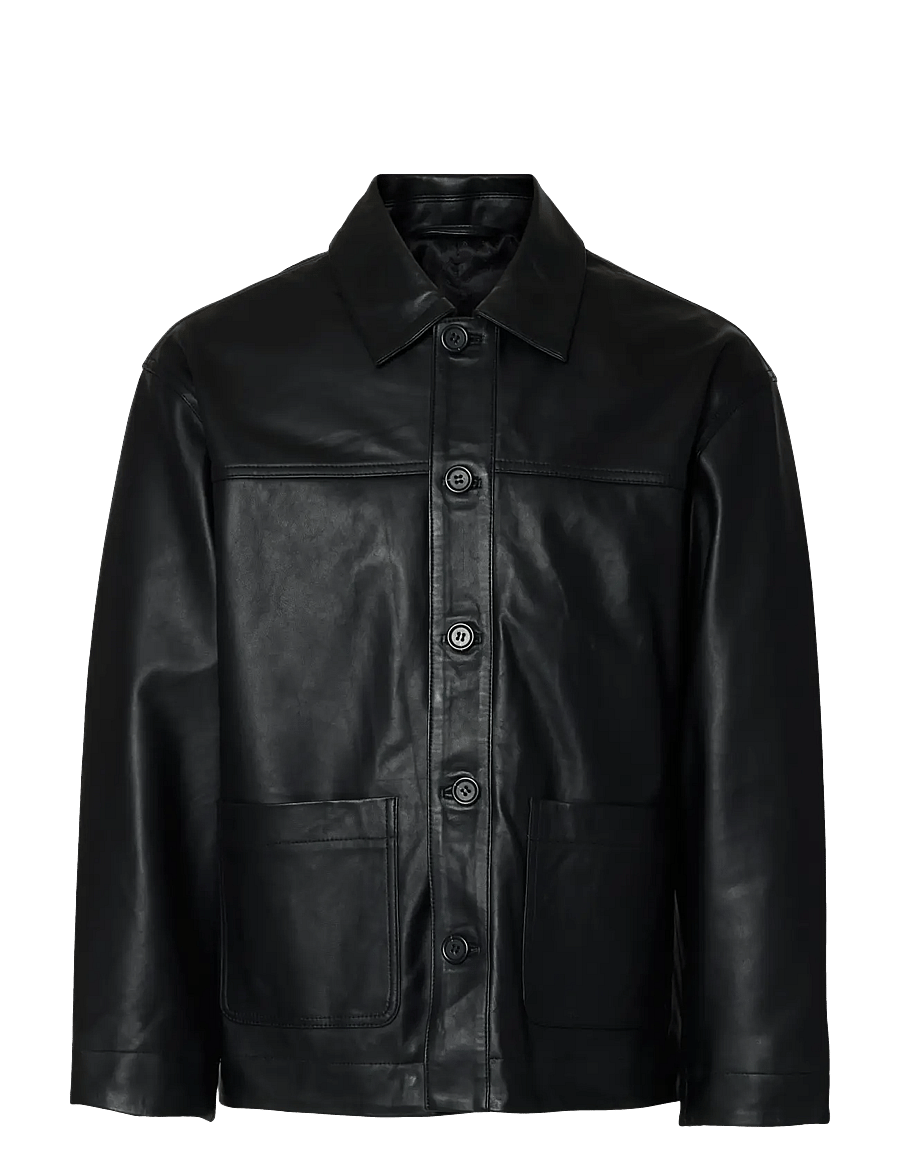 Selected - SLHCARL LEATHER JKT - frühlingsjacken - black - 1