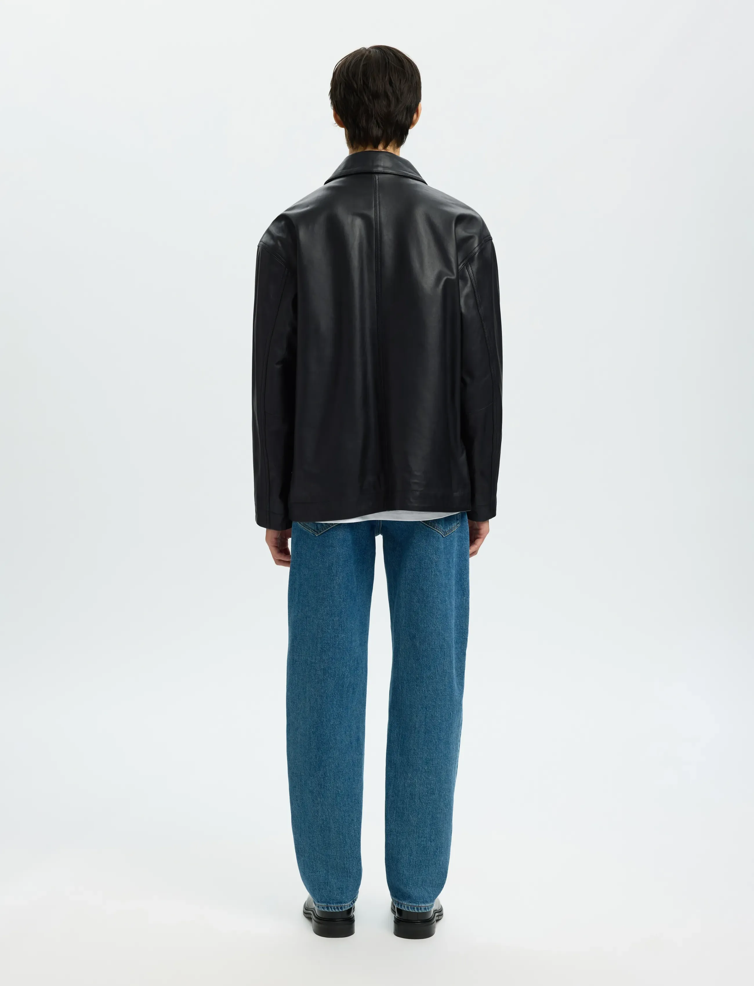 Selected - SLHCARL LEATHER JKT - frühlingsjacken - black - 2