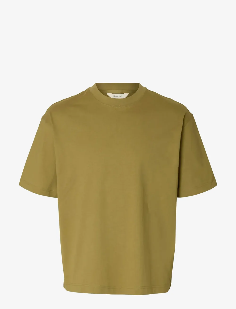 Selected - SLHRELAXNORMAN SS O-NECK TEE - kortärmade t-shirts - dried herb - 1