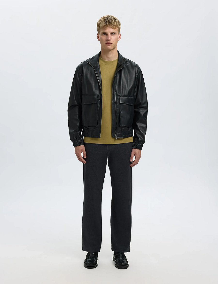 Selected - SLHRELAXNORMAN SS O-NECK TEE - kurzärmelige t-shirts - dried herb - 5