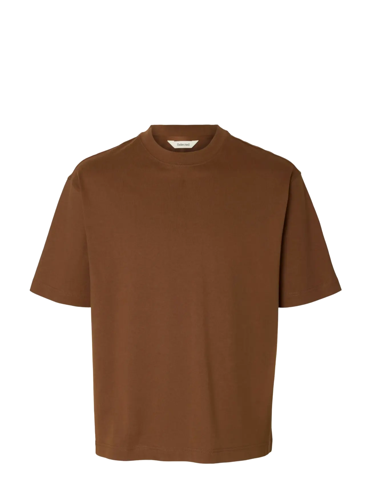 Selected SLHRELAXNORMAN SS O-NECK TEE - T-shirts - SOFT SILT / brown