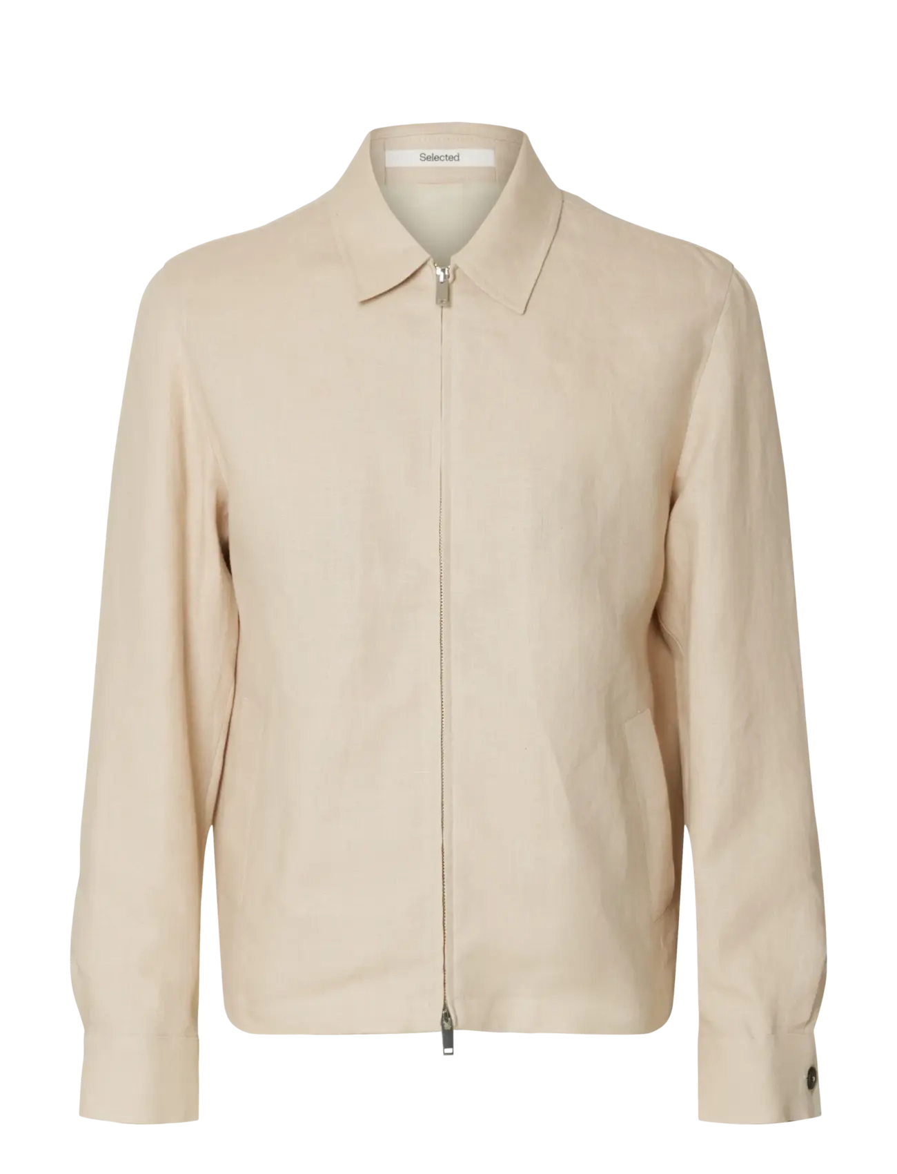SELECTED Slhreg-Baird Linen Zip Jacke Beige - 50 - Herren