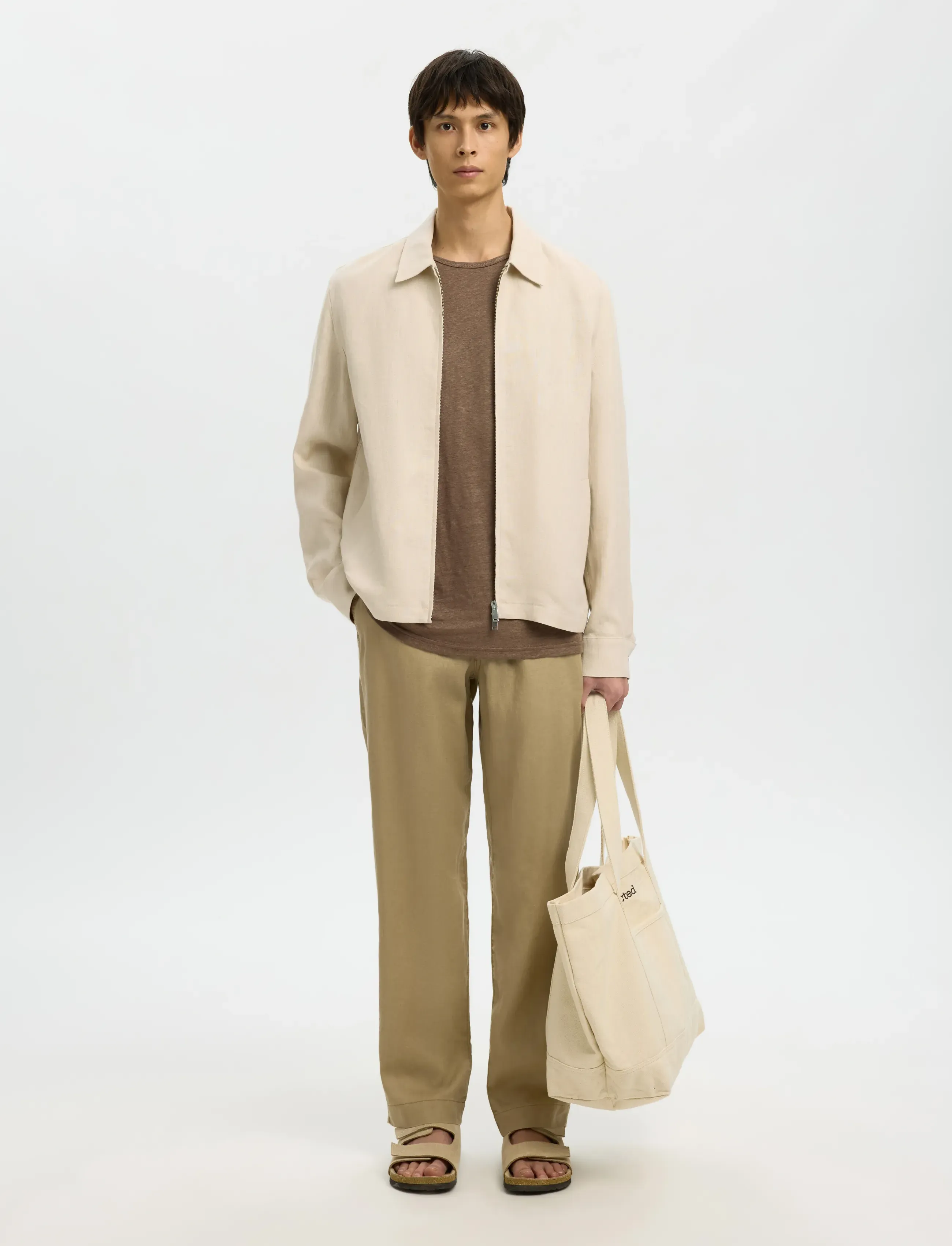 Slhreg-Baird Linen Zip Jacket 3