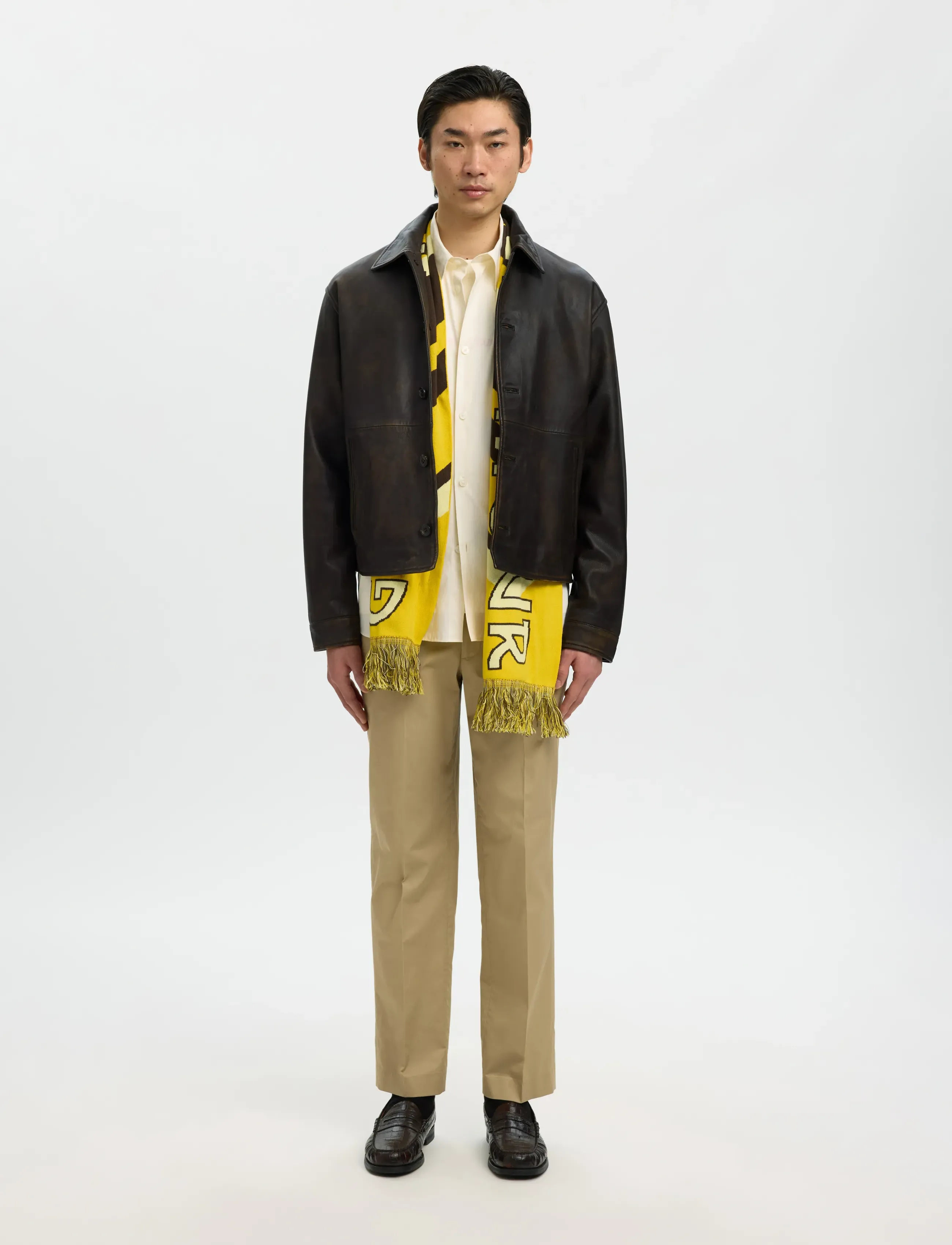 Selected - SLHMORGAN HOTEL AMOUR LEATHER BLOUSON - forårsjakker - demitasse - 3
