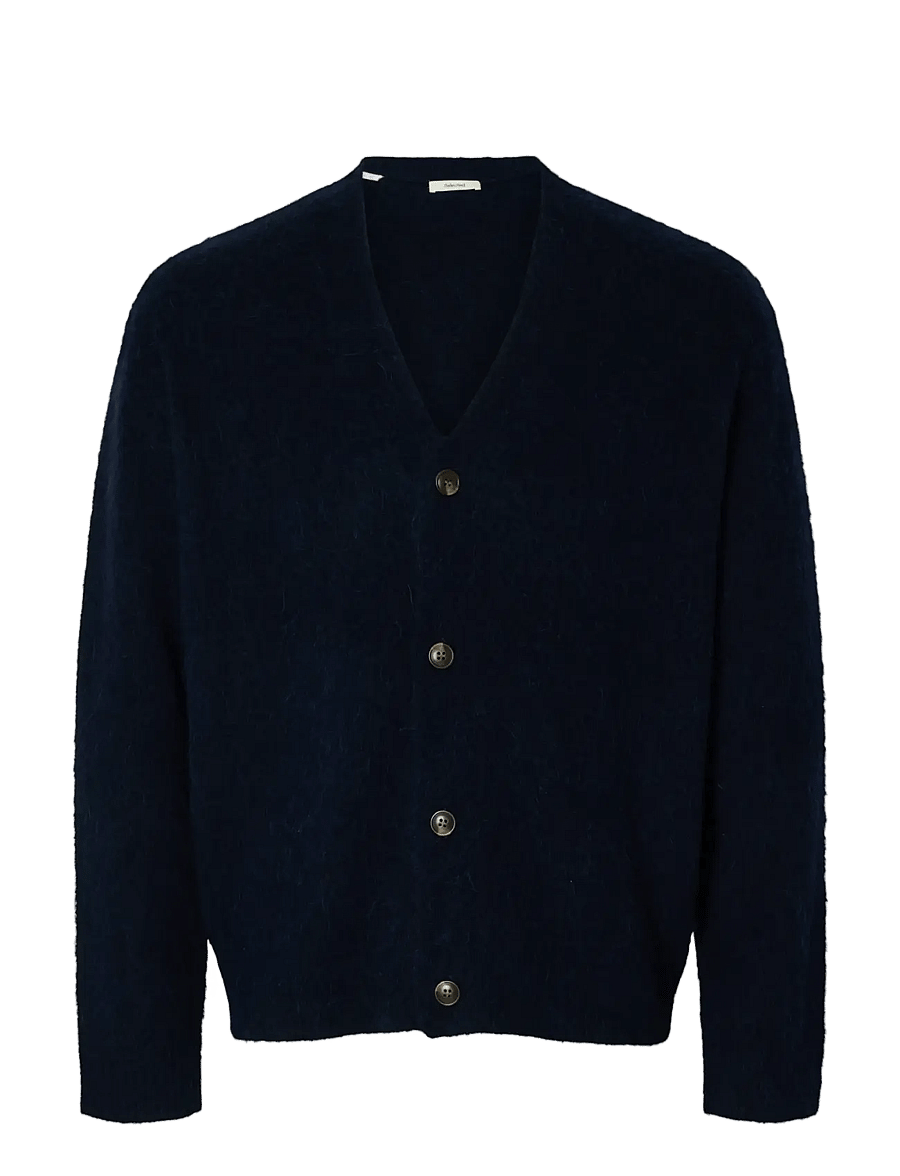 Selected - SLHRAI BRUSHED LS KNIT RELAXED CARDIGAN - strickjacken - sky captain - 1