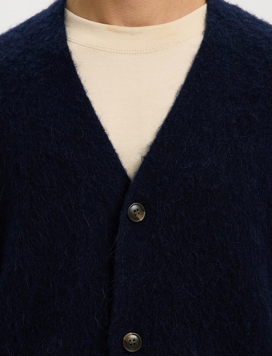 Selected - SLHRAI BRUSHED LS KNIT RELAXED CARDIGAN - strickjacken - sky captain - 4