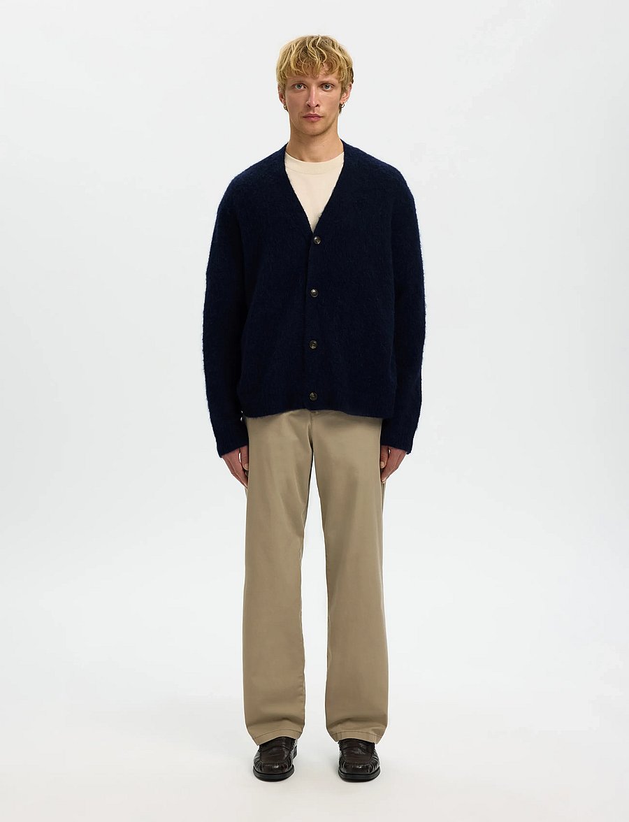 Selected - SLHRAI BRUSHED LS KNIT RELAXED CARDIGAN - strickjacken - sky captain - 5
