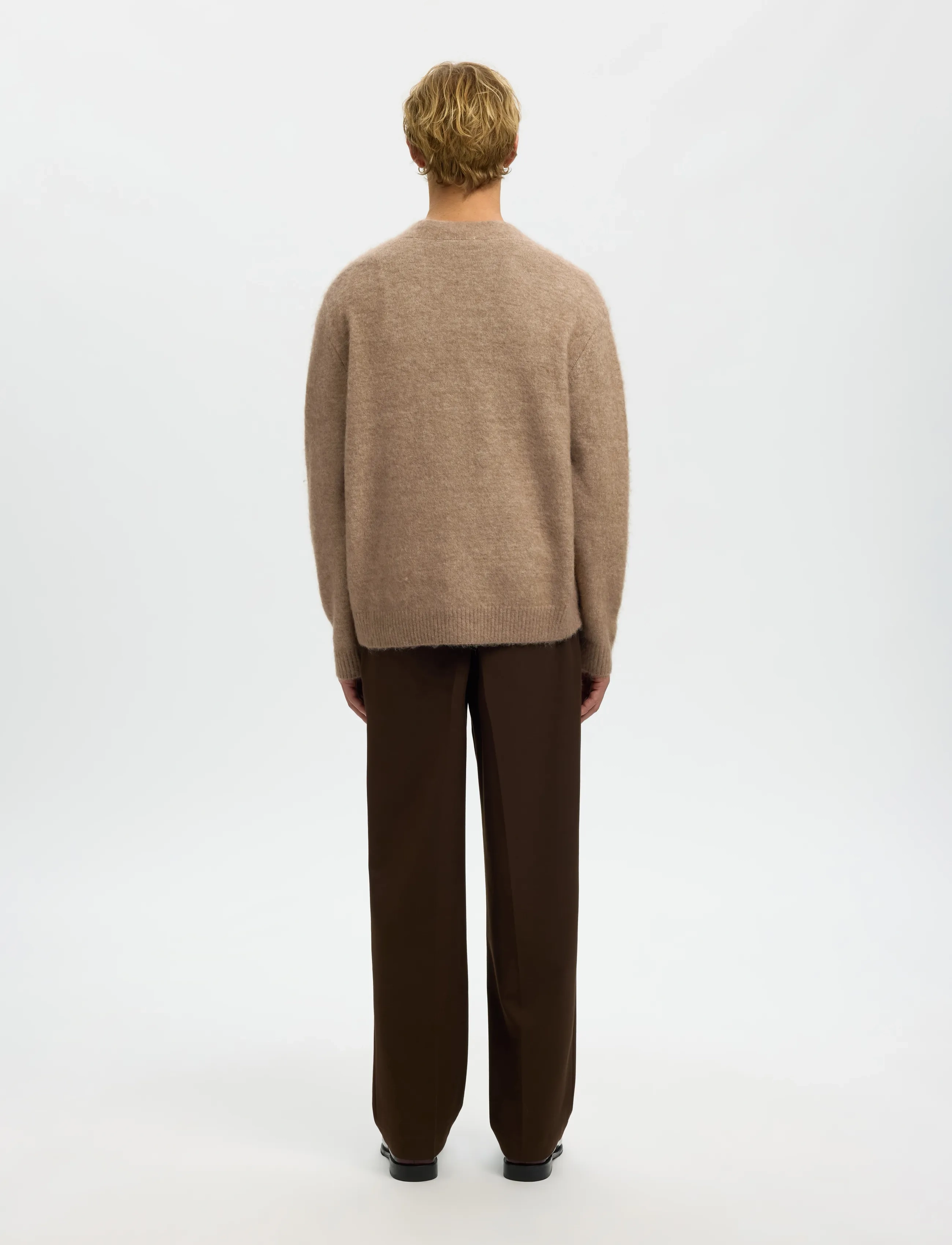 Selected - SLHRAI BRUSHED LS KNIT RELAXED CARDIGAN - cardigans - walnut - 2