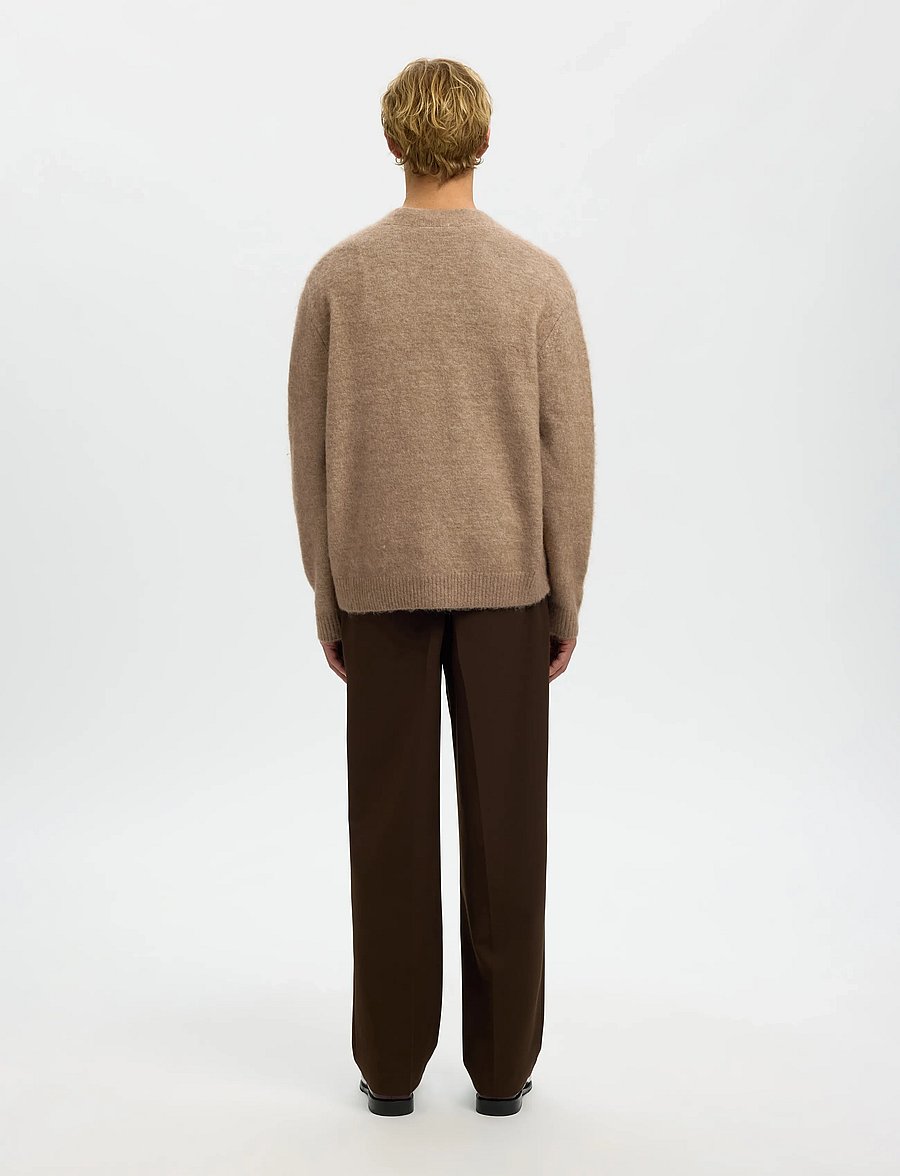 Selected - SLHRAI BRUSHED LS KNIT RELAXED CARDIGAN - strickjacken - walnut - 2